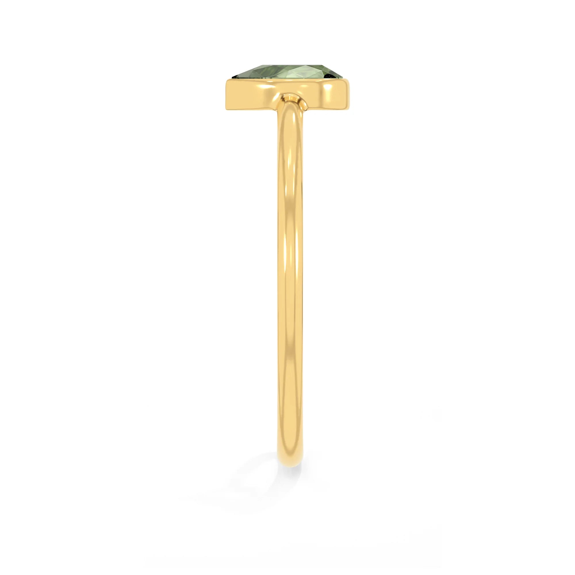 moldavite stackable bezel-set ring