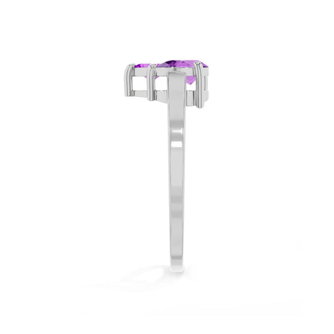 amethyst stackable prong-set ring
