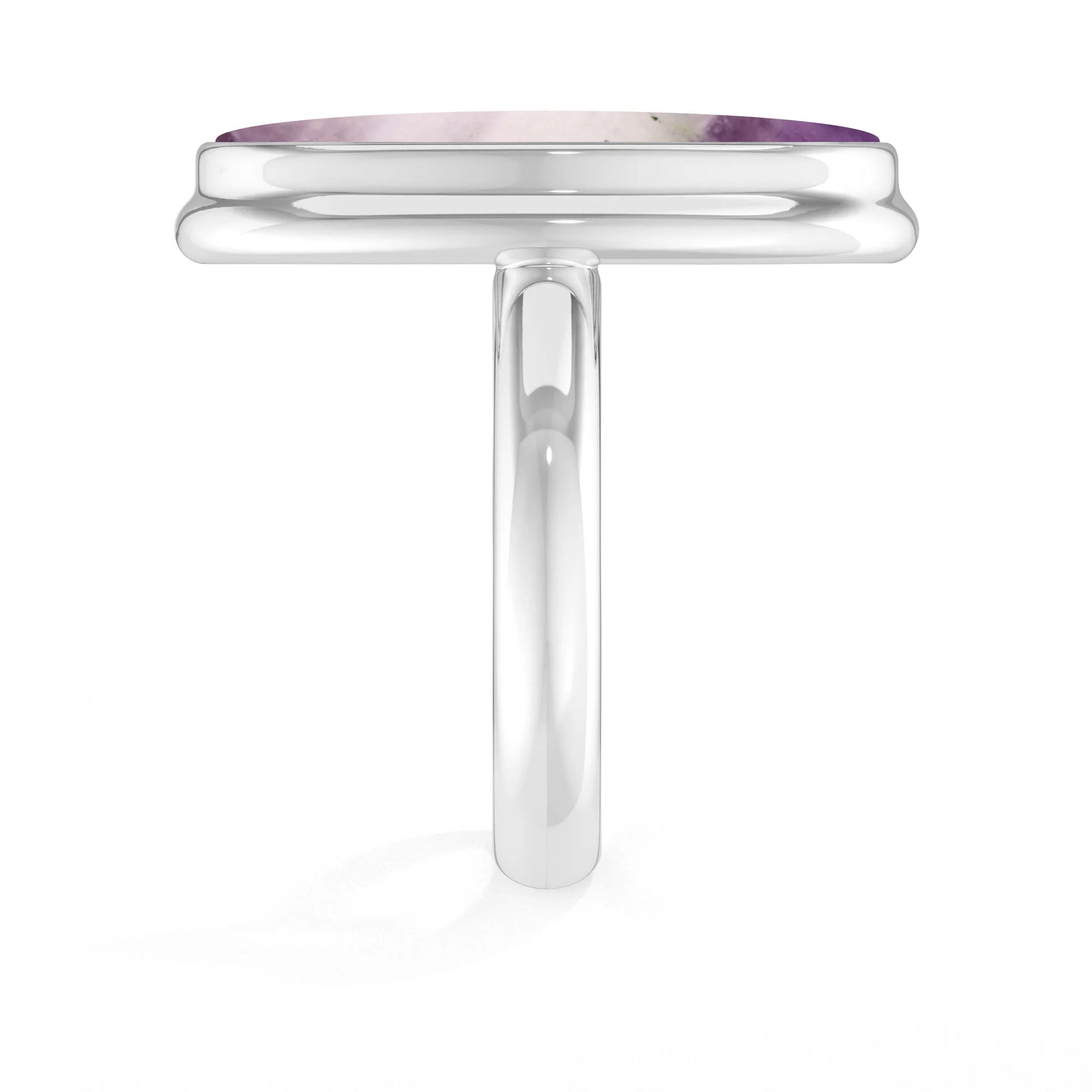 chevron-amethyst bezel-set ring