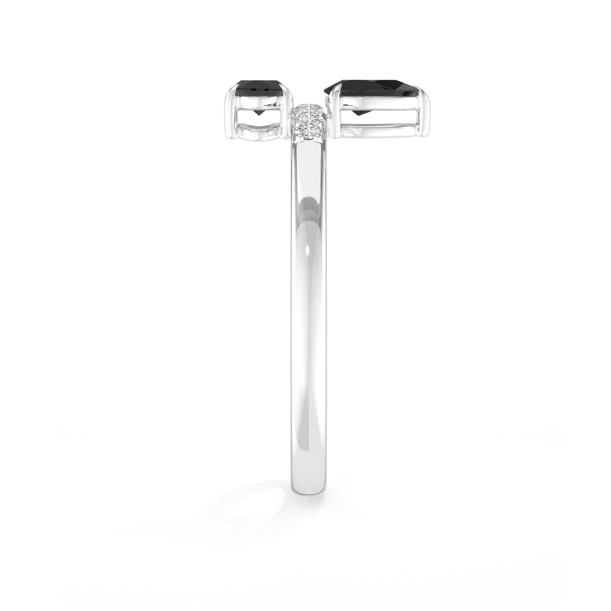 black-tourmaline prong-set ring