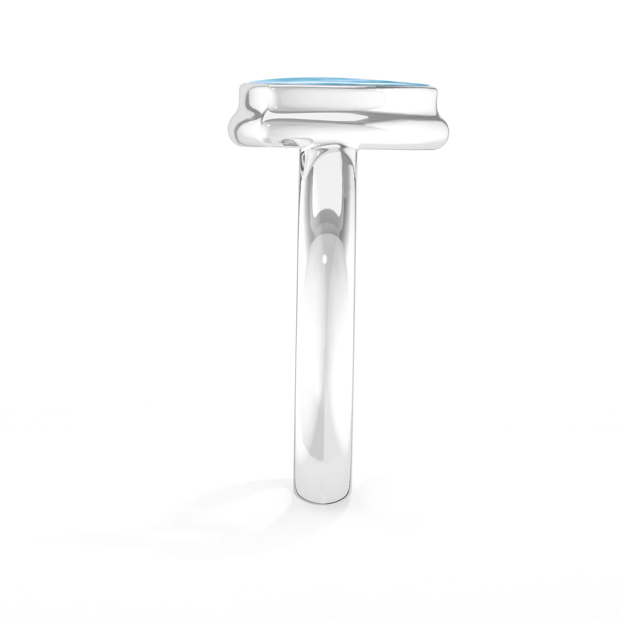 larimar bezel-set ring