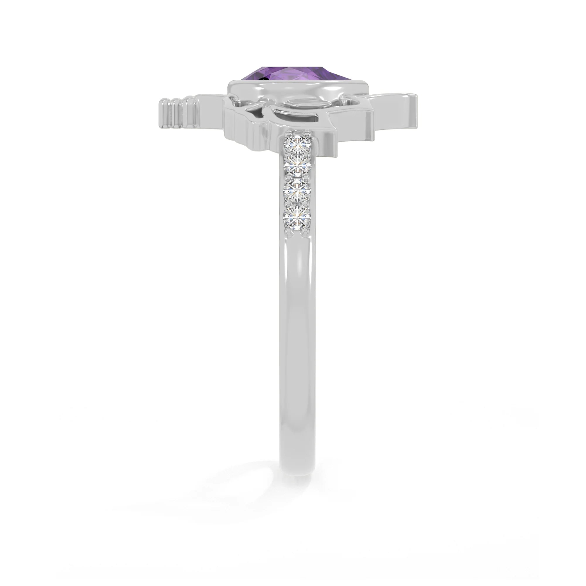 amethyst bezel-set ring