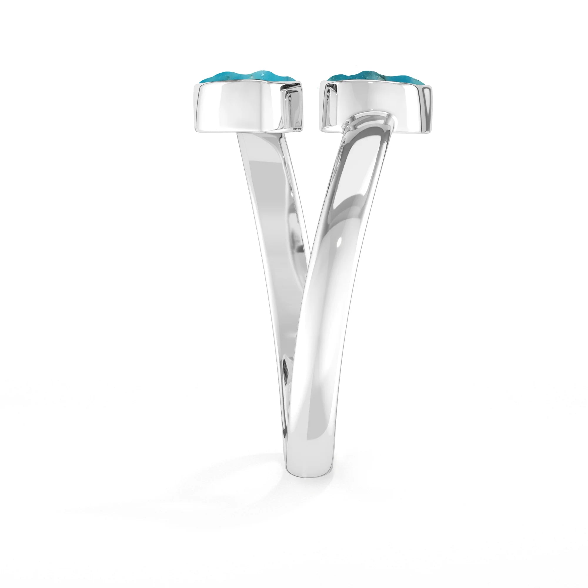 turquoise stackable bezel-set ring