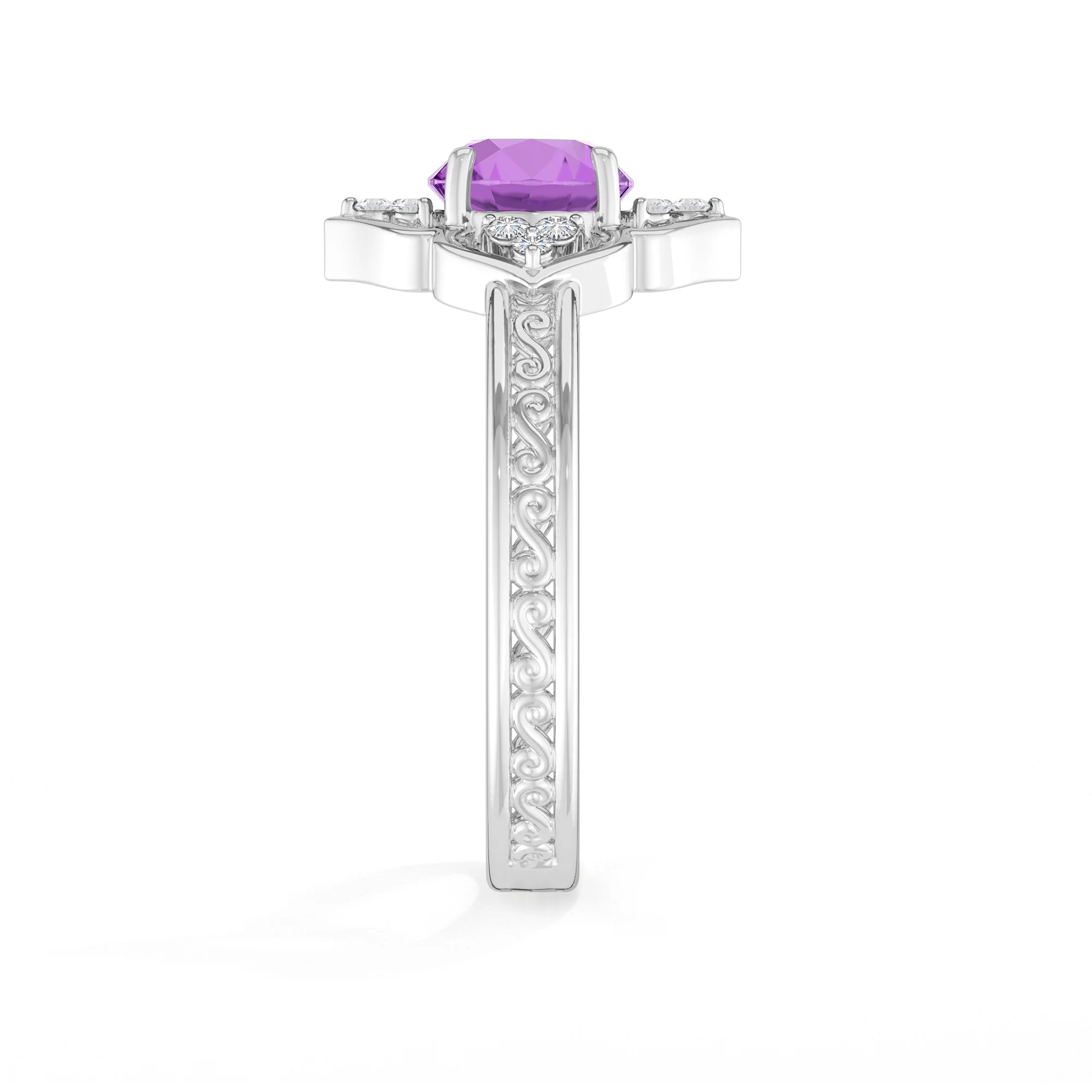 amethyst prong-set ring
