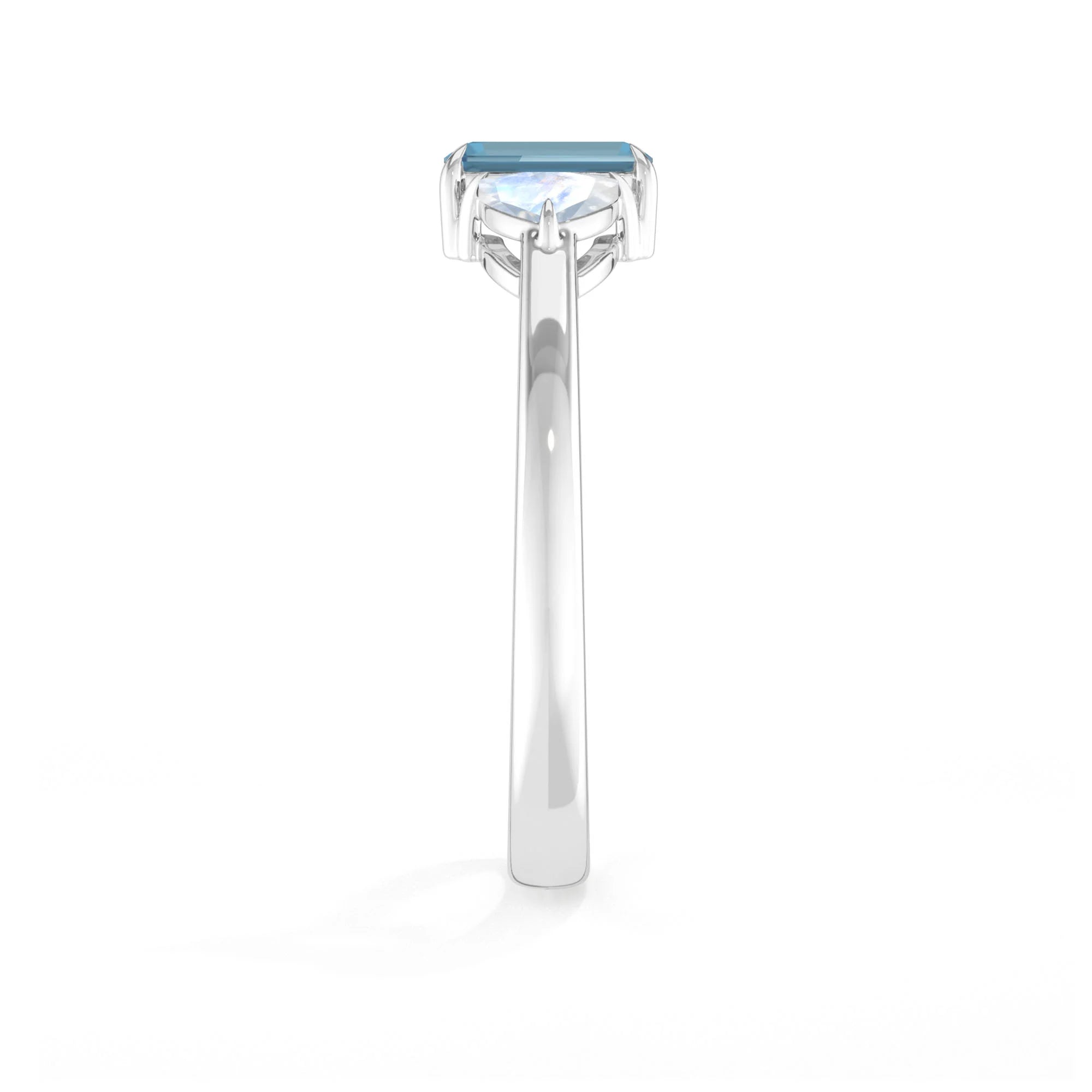 natural swiss blue topaz ring