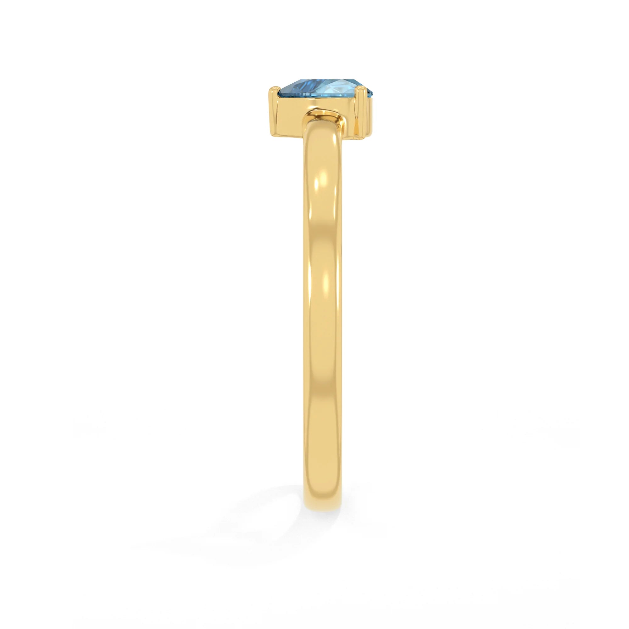 swiss blue topaz stackable prong-set ring