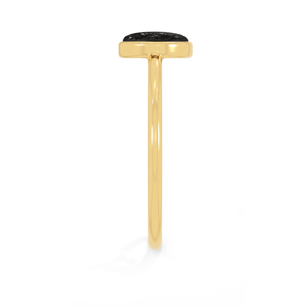 black tourmaline stackable bezel-set ring