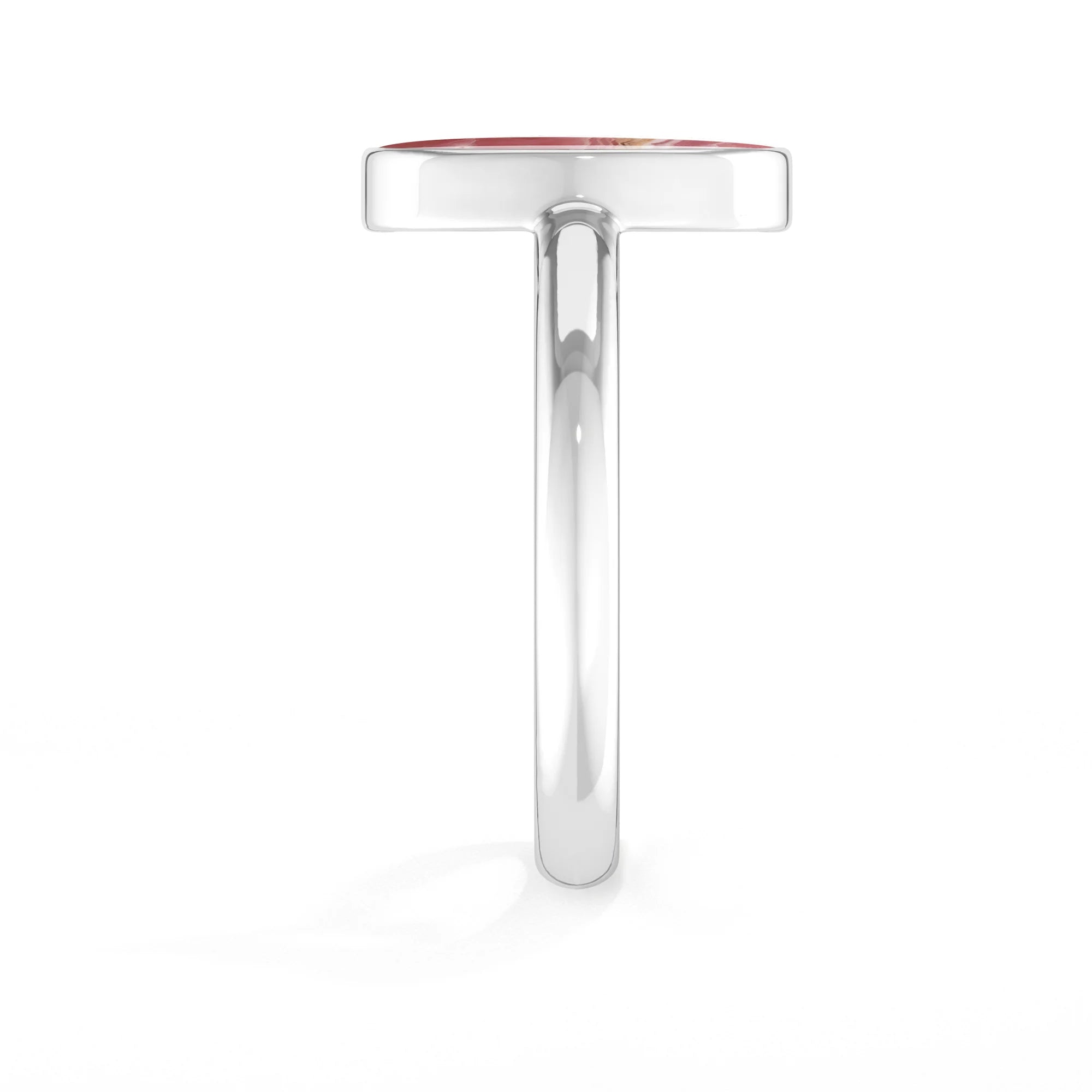 rhodochrosite bezel-set ring