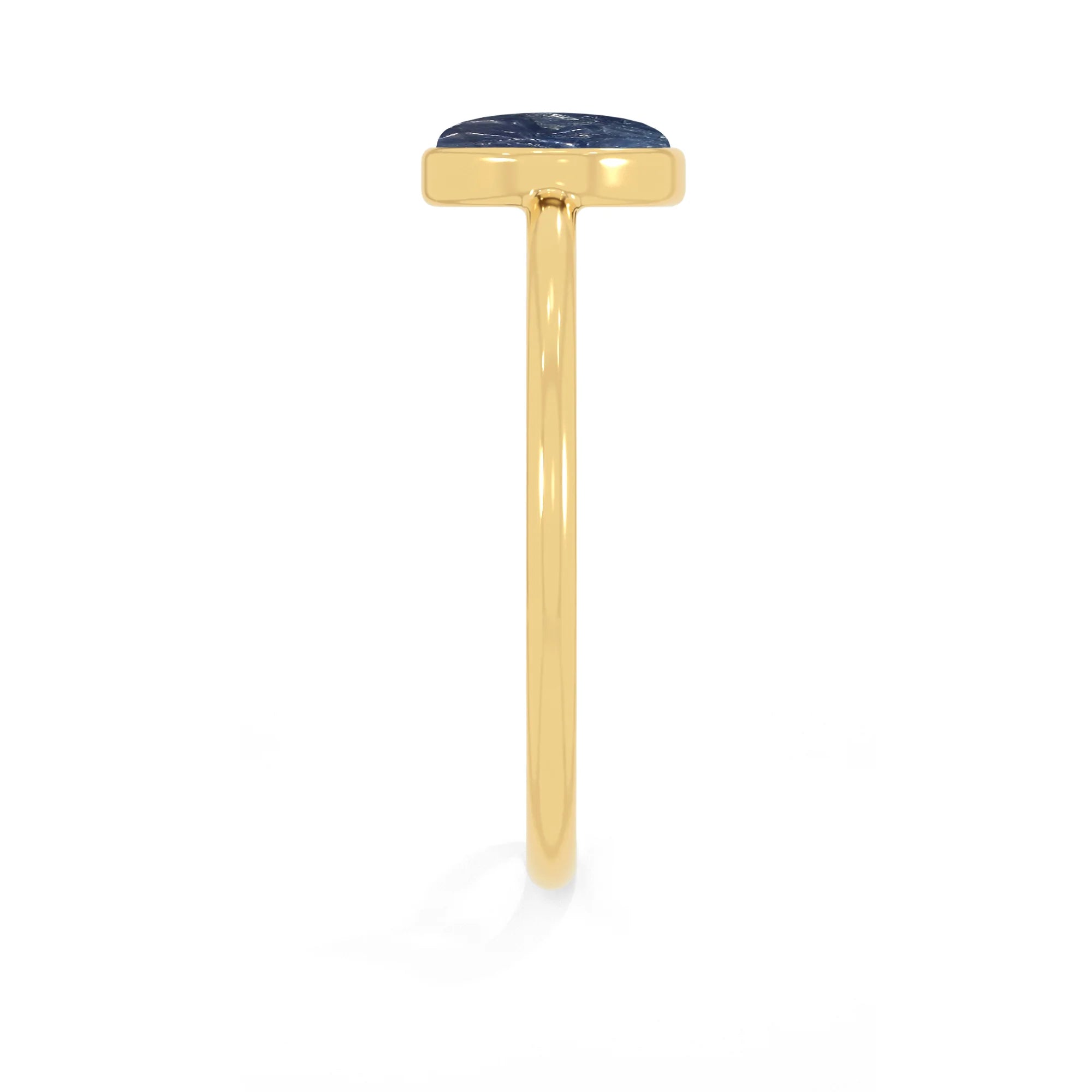 blue sapphire stackable bezel-set ring