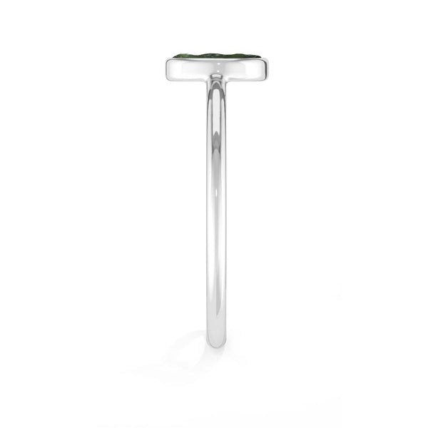 moldavite stackable bezel-set ring