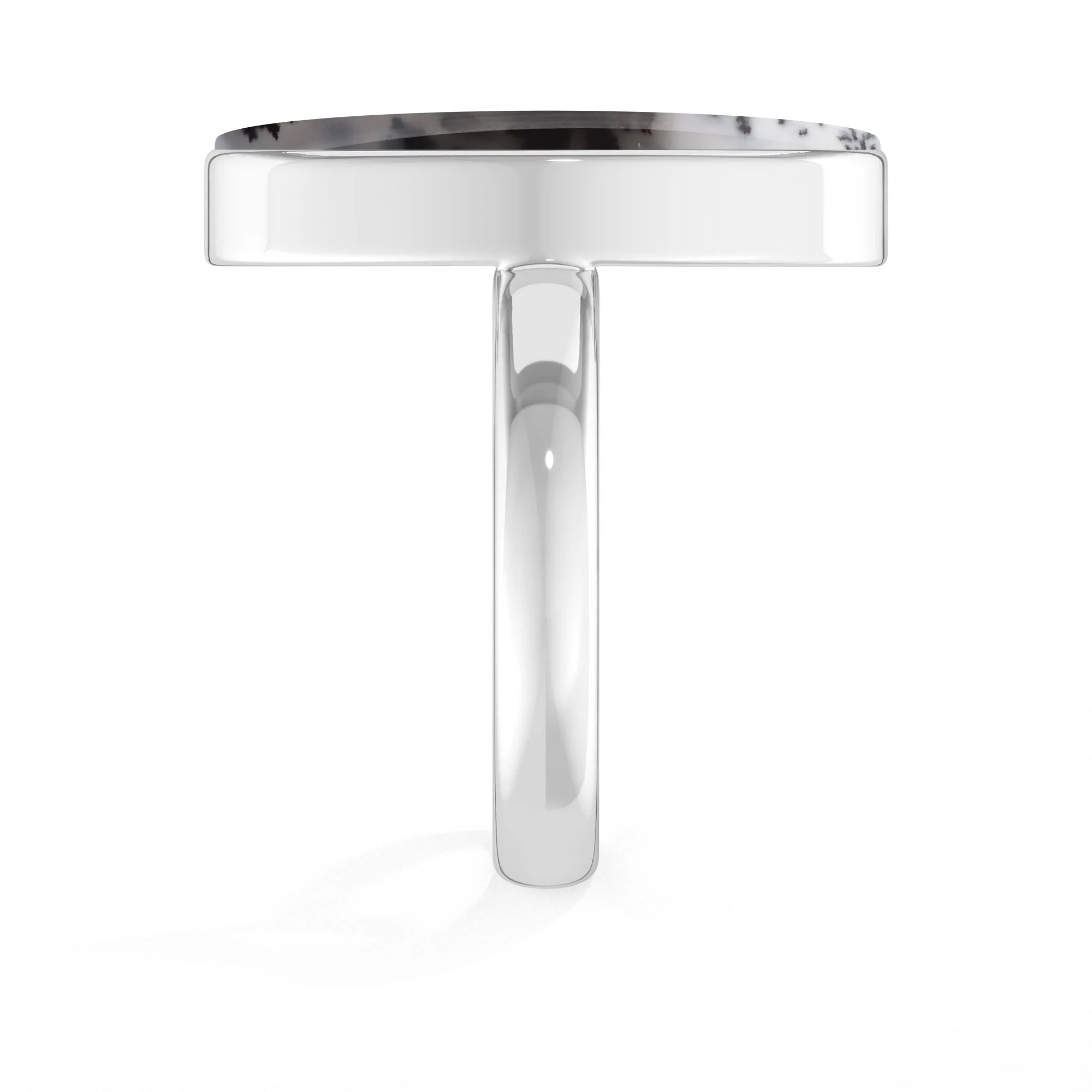dendritic-opal bezel-set ring