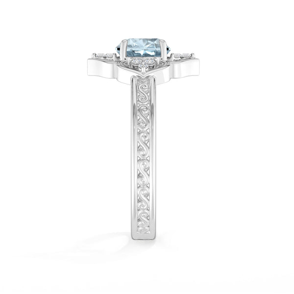 aquamarine prong set ring
