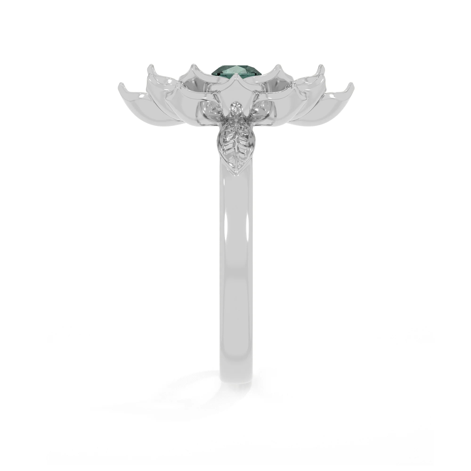natural green tourmaline ring for women in sterling silver