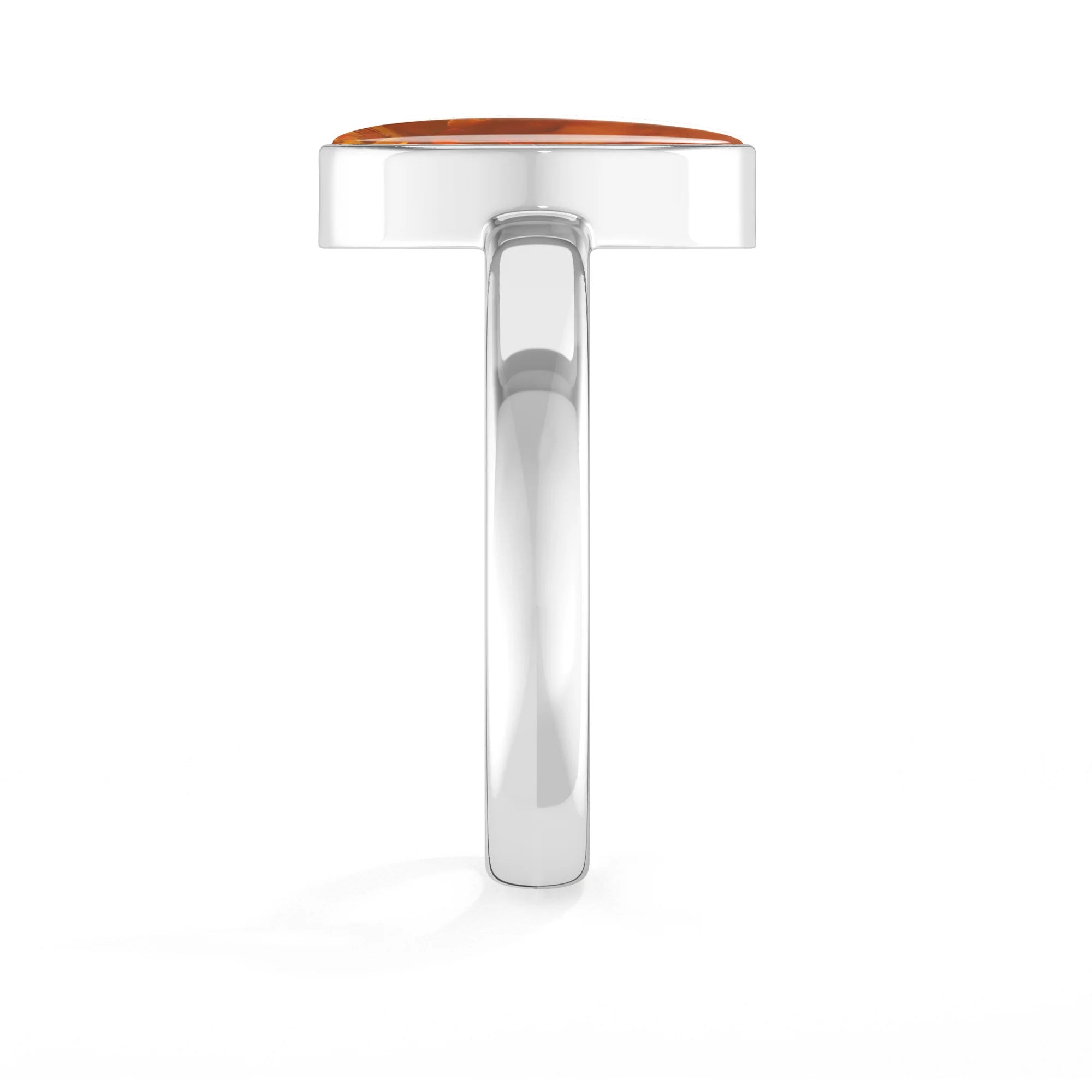 amber bezel-set ring