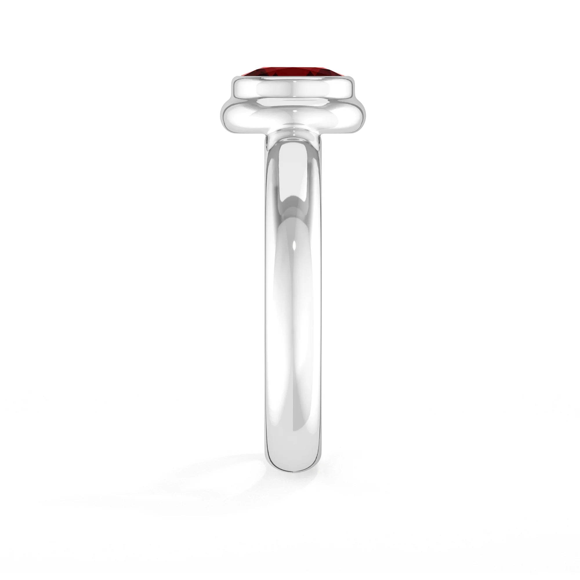 garnet bezel-set ring