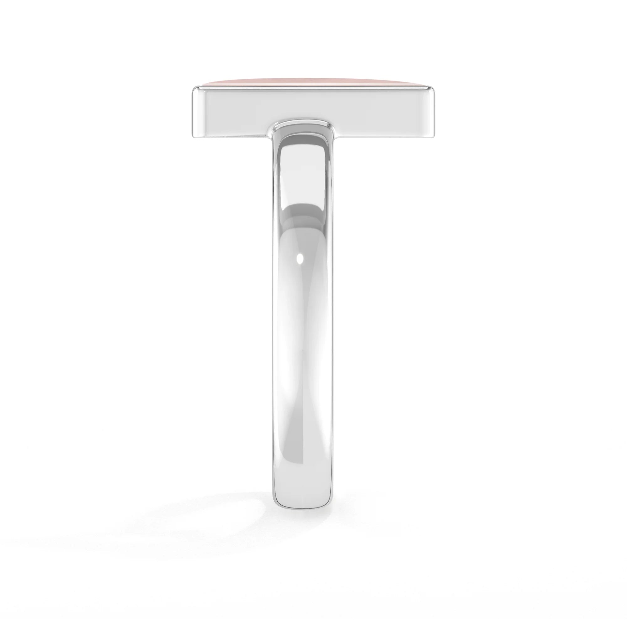 rose-quartz bezel-set ring