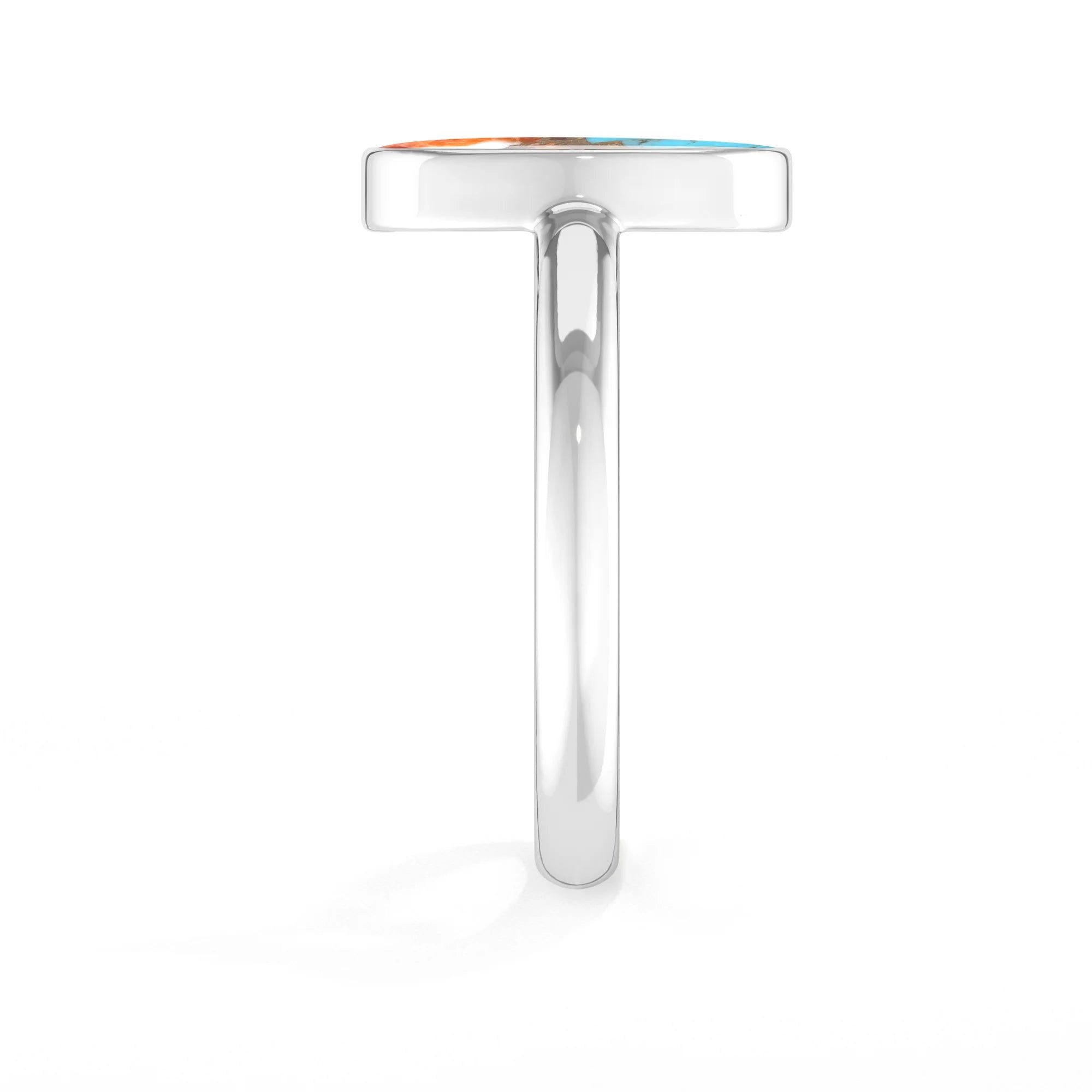spiny-oyster-turquoise bezel-set ring