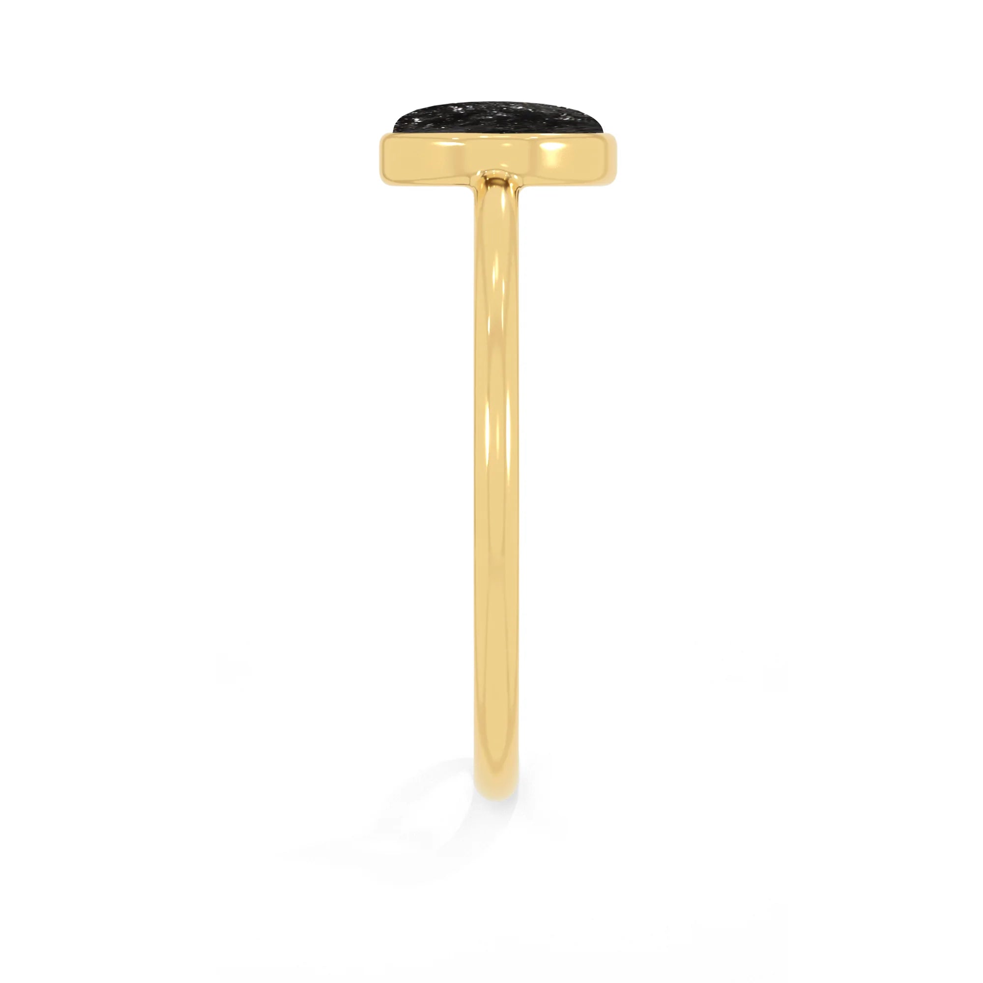 black tourmaline stackable bezel-set ring