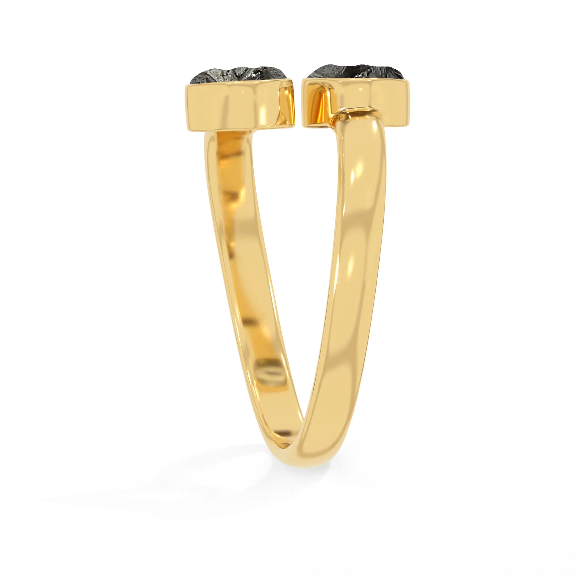 meteorite bezel-set ring