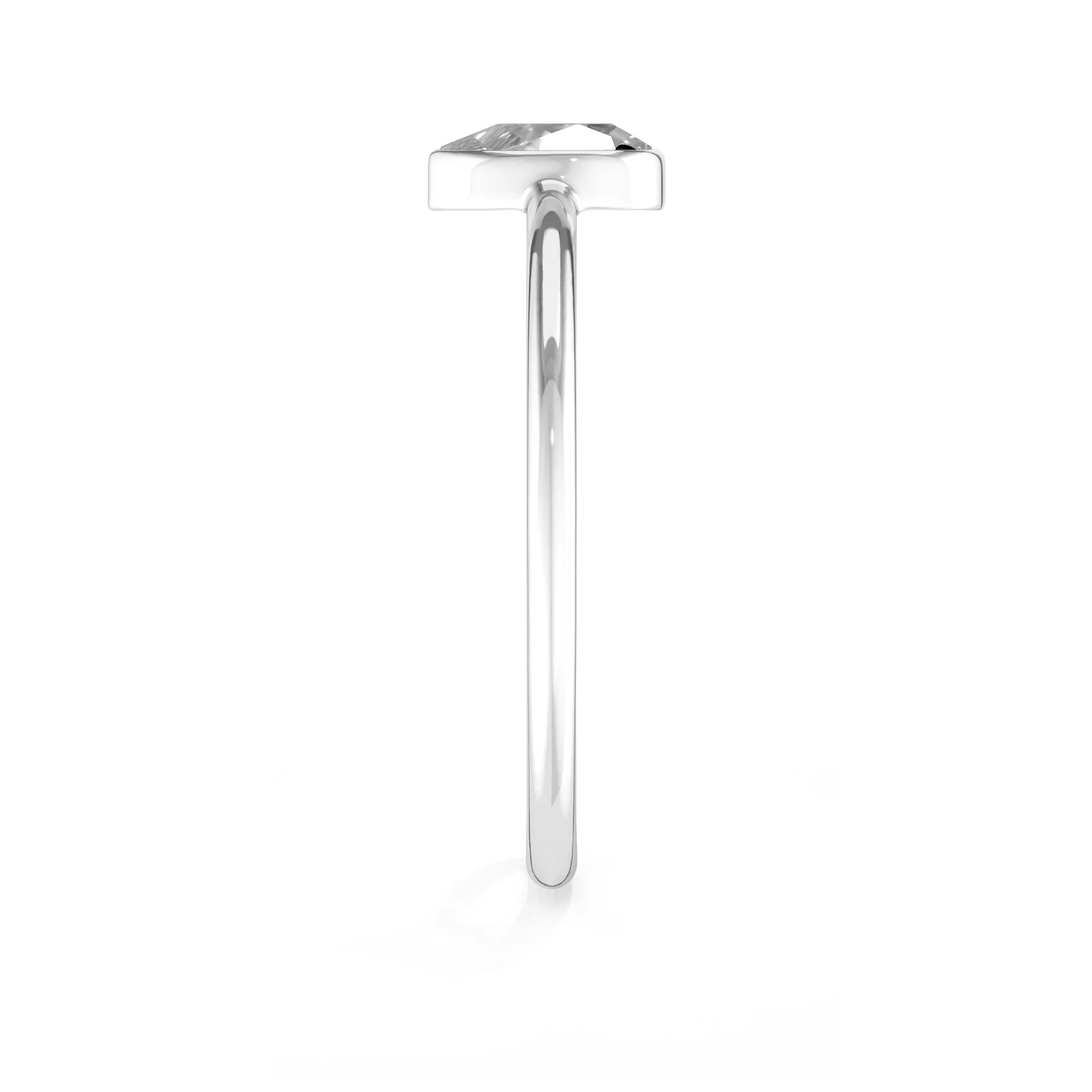 white topaz stackable bezel-set ring