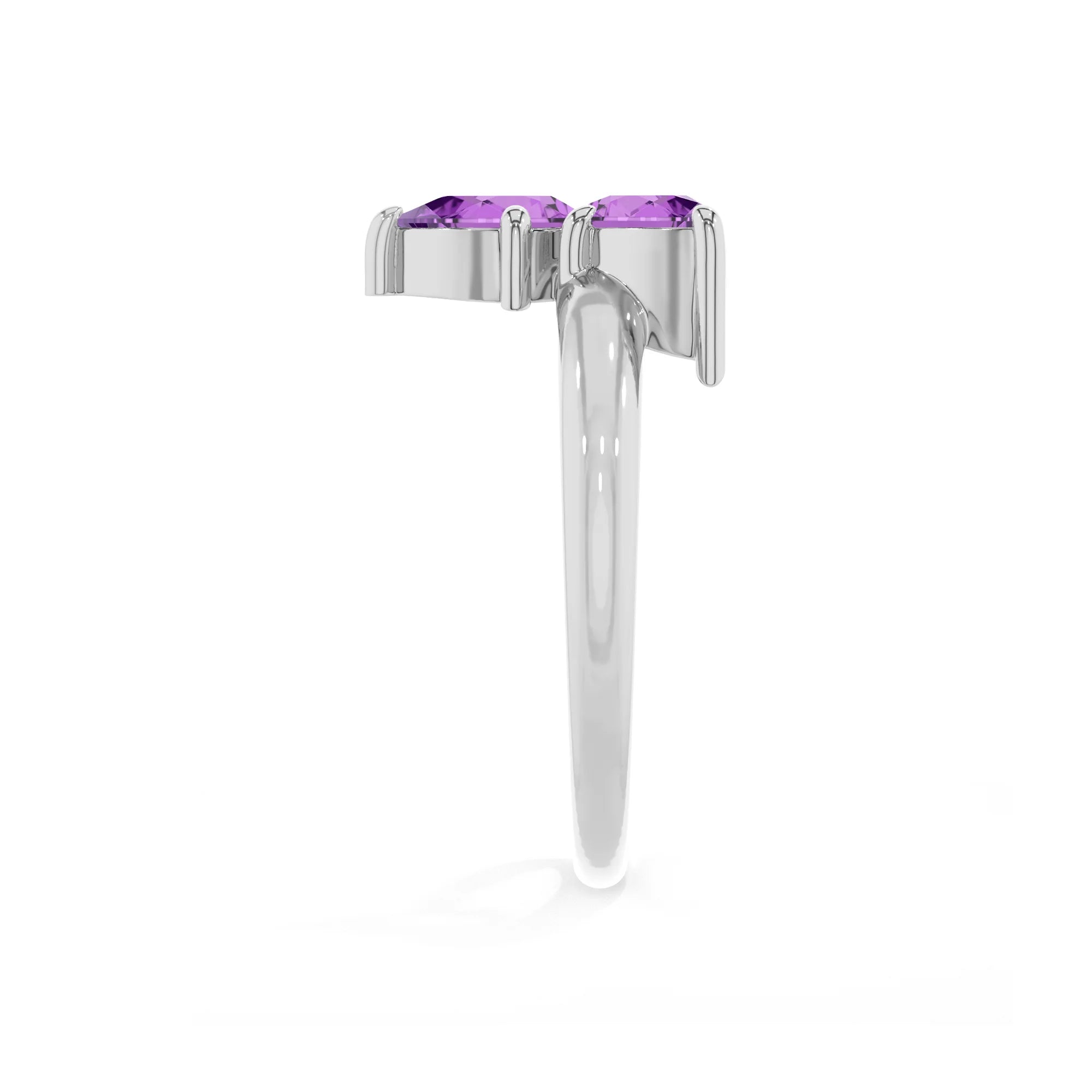amethyst stackable prong-set ring