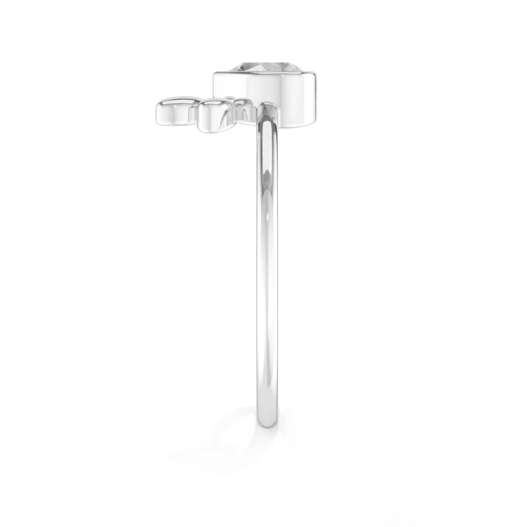 rainbow-moonstone bezel-set ring