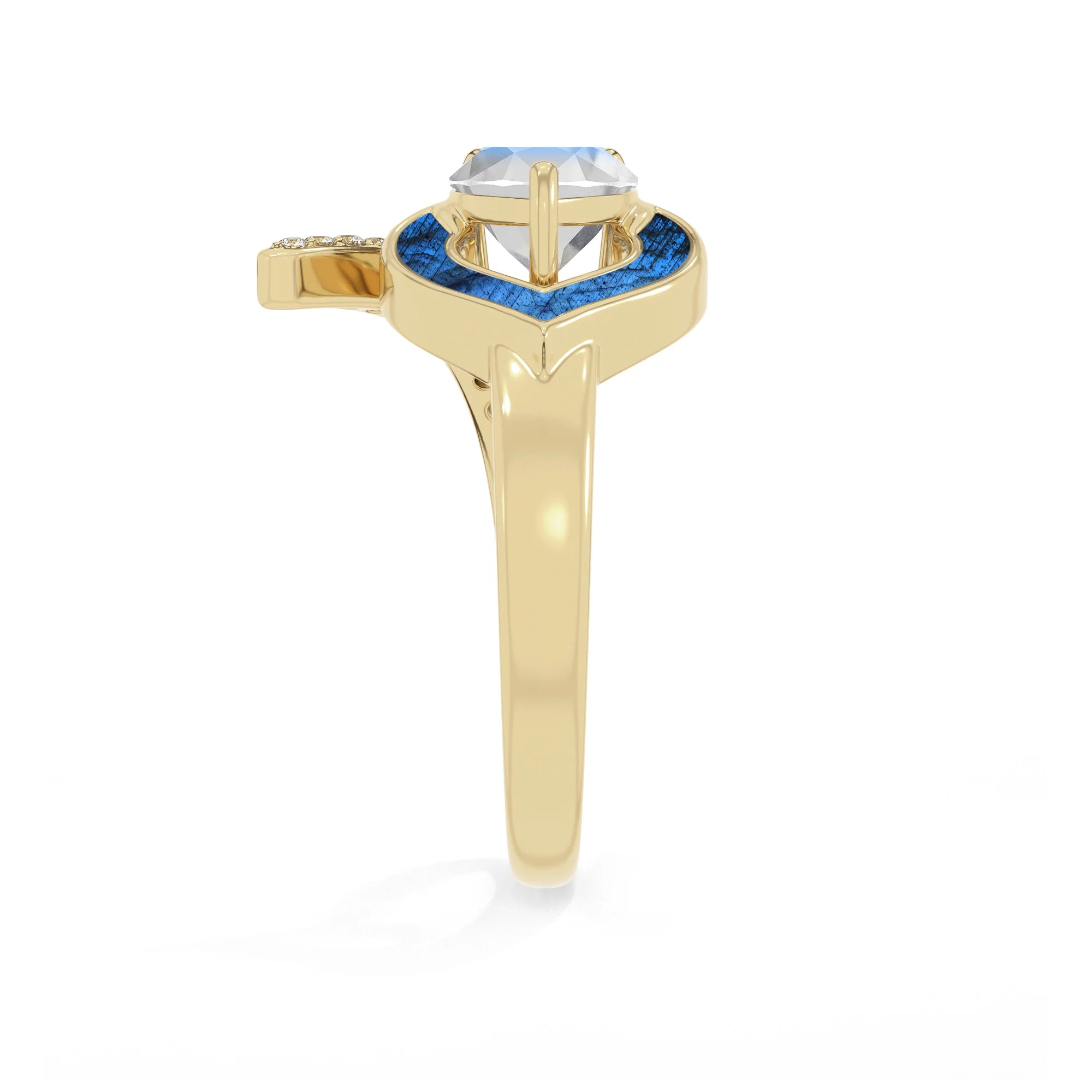 Natural Rainbow Moonstone & Labradorite Ring