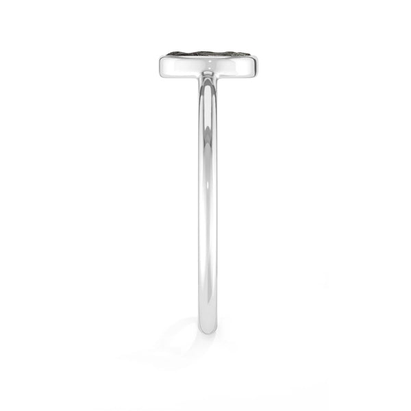 meteorite stackable bezel-set ring