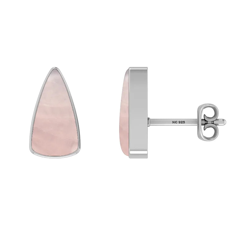 rose quartz cab earrings