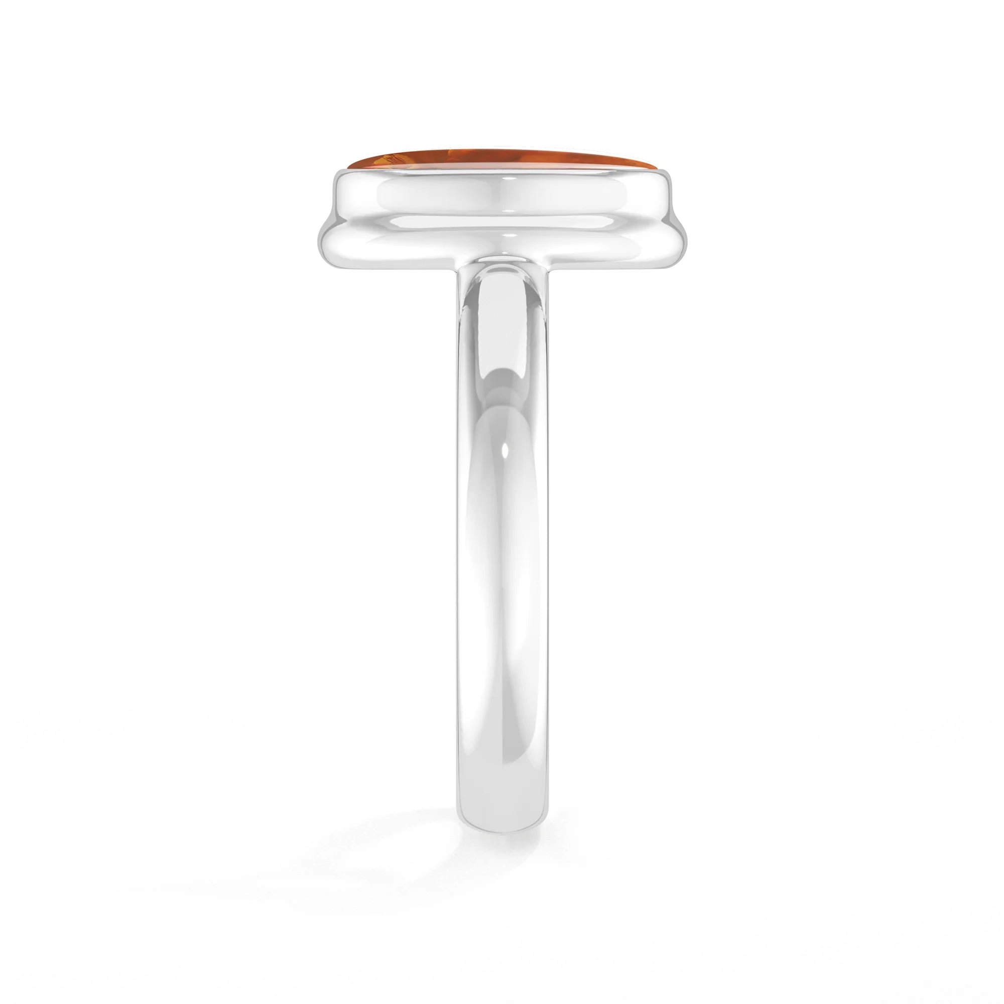amber bezel-set ring