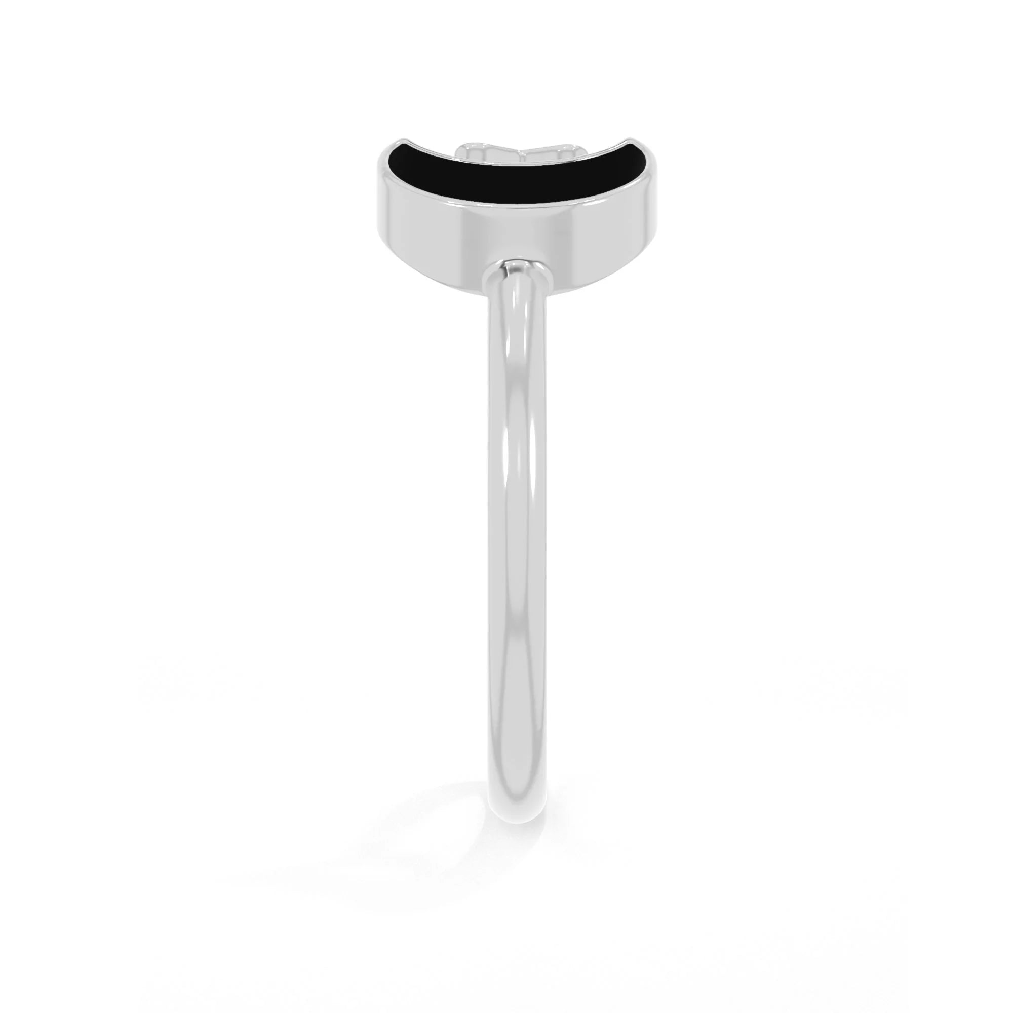 black tourmaline stackable bezel-set ring