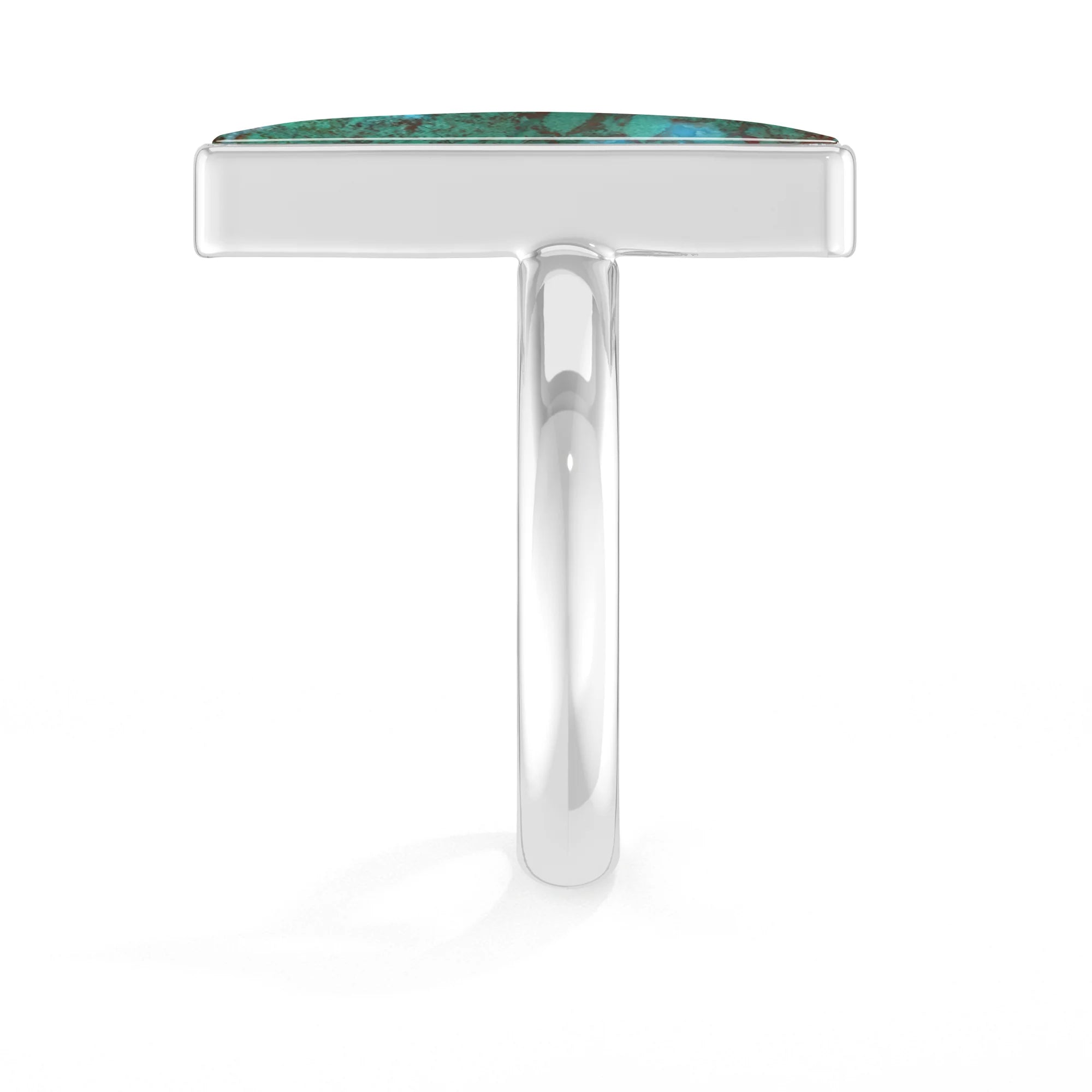 chrysocolla bezel-set ring