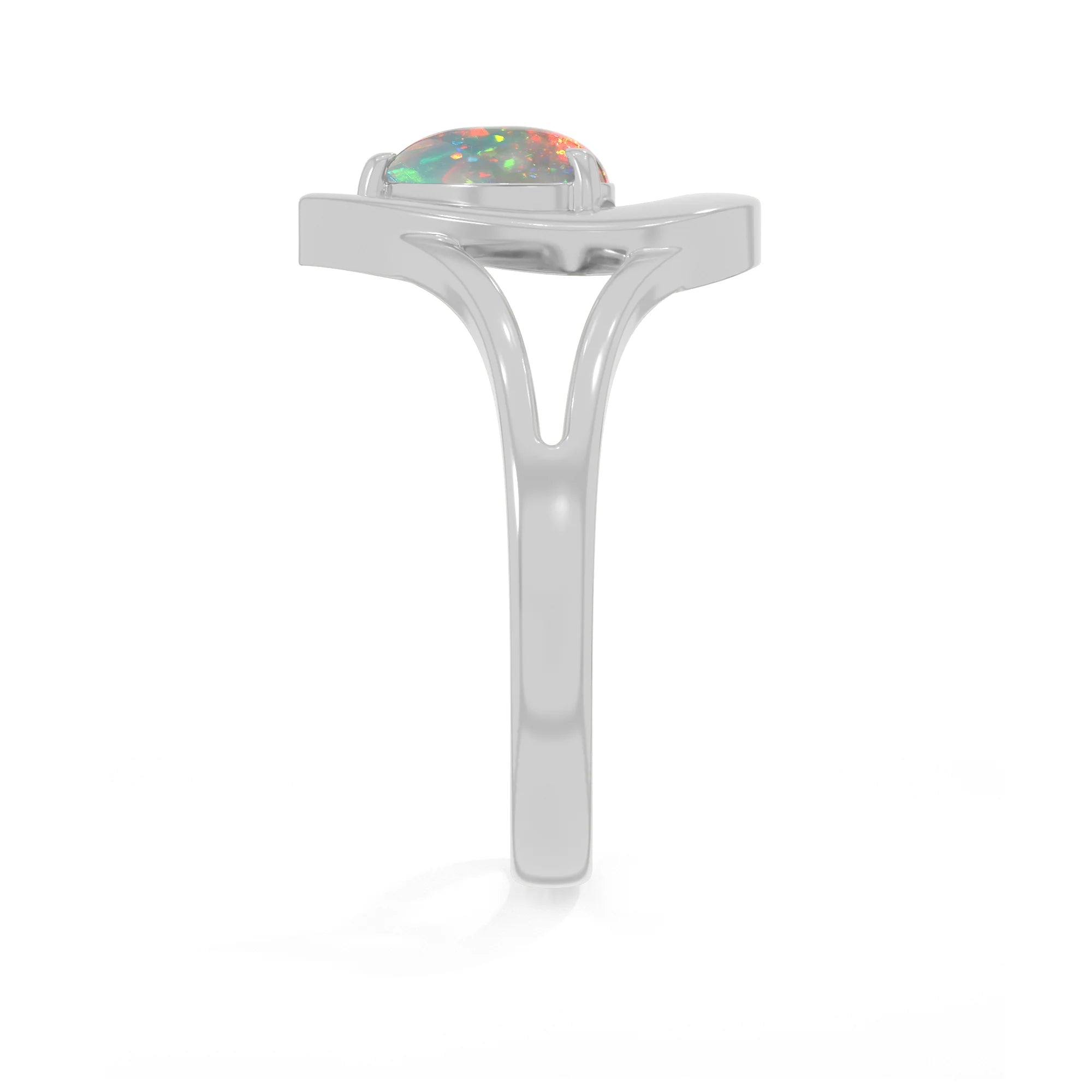 natural ethiopian opal ring for women in sterling silver