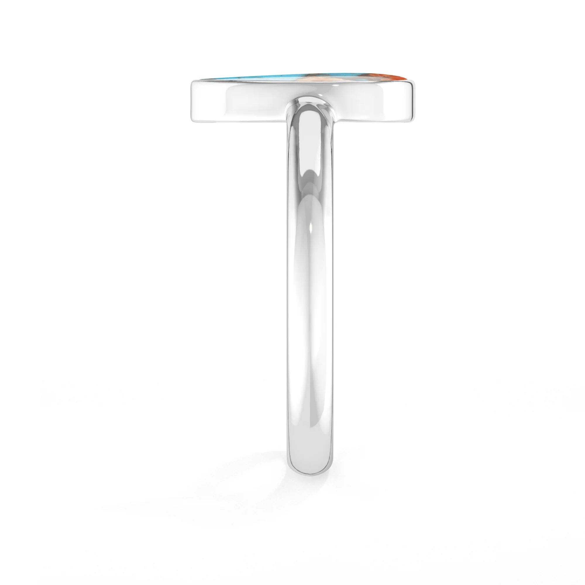spiny-oyster-turquoise bezel-set ring