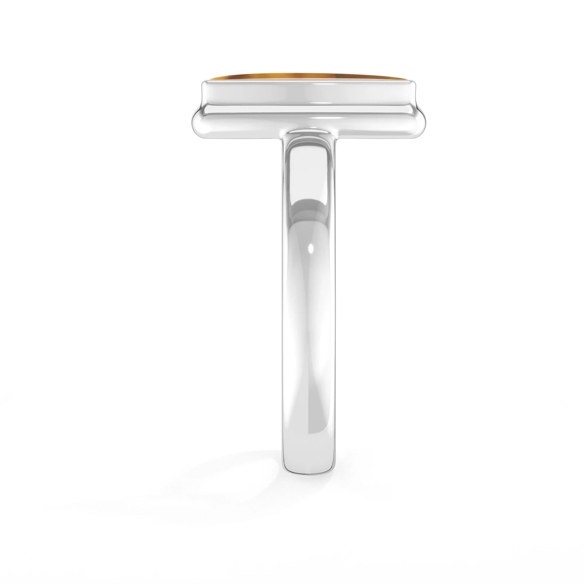 tiger-eye bezel-set ring