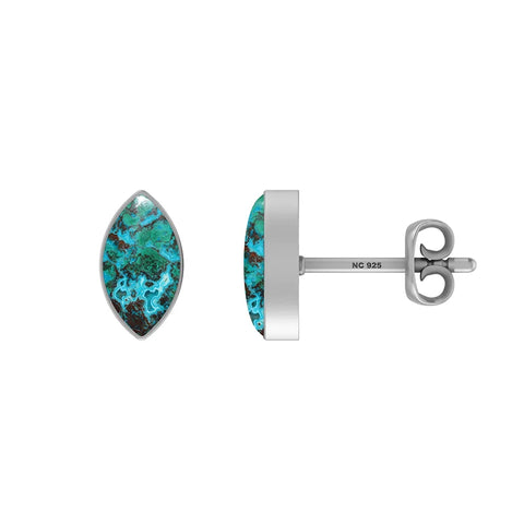 chrysocolla cab earrings