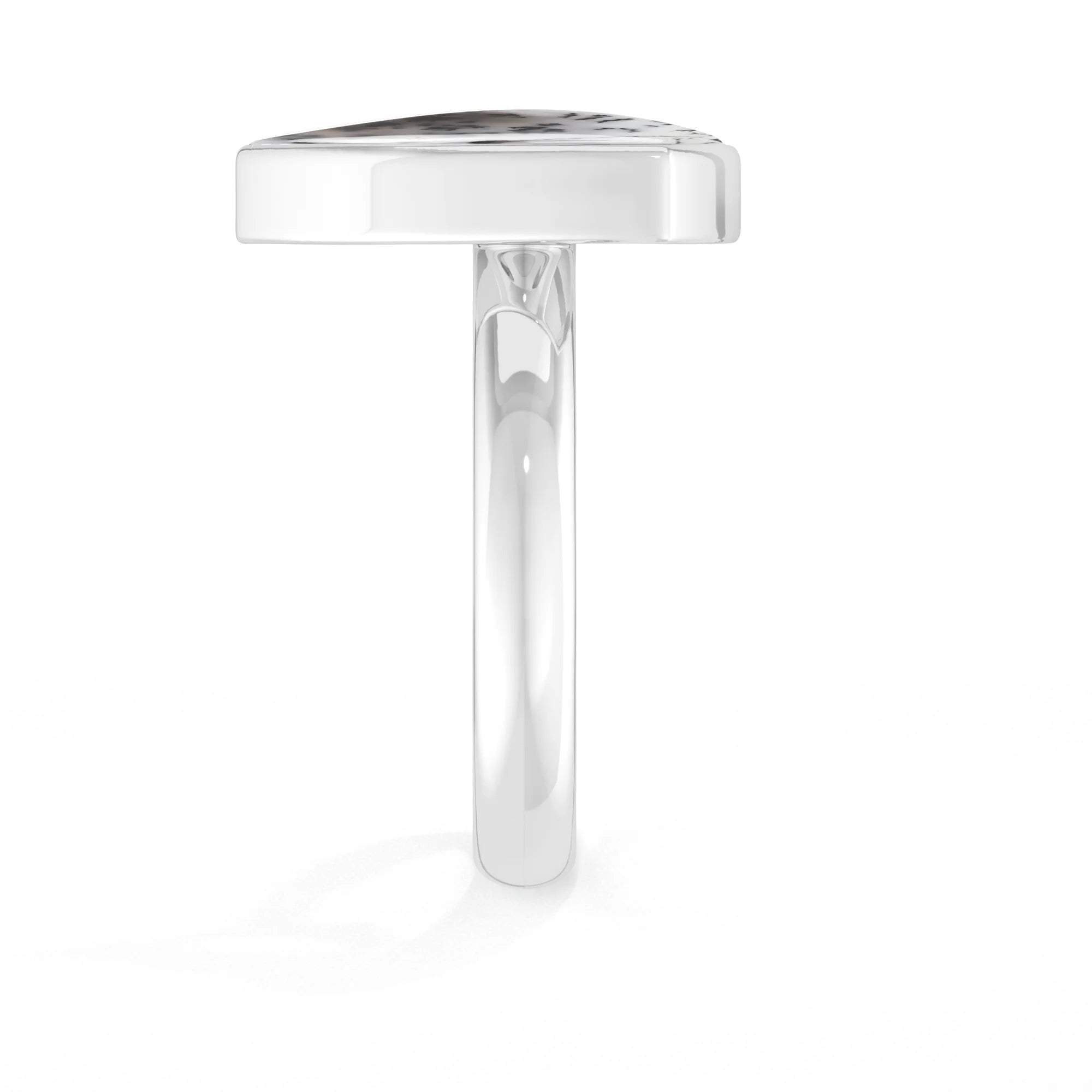 dendritic-opal bezel-set ring