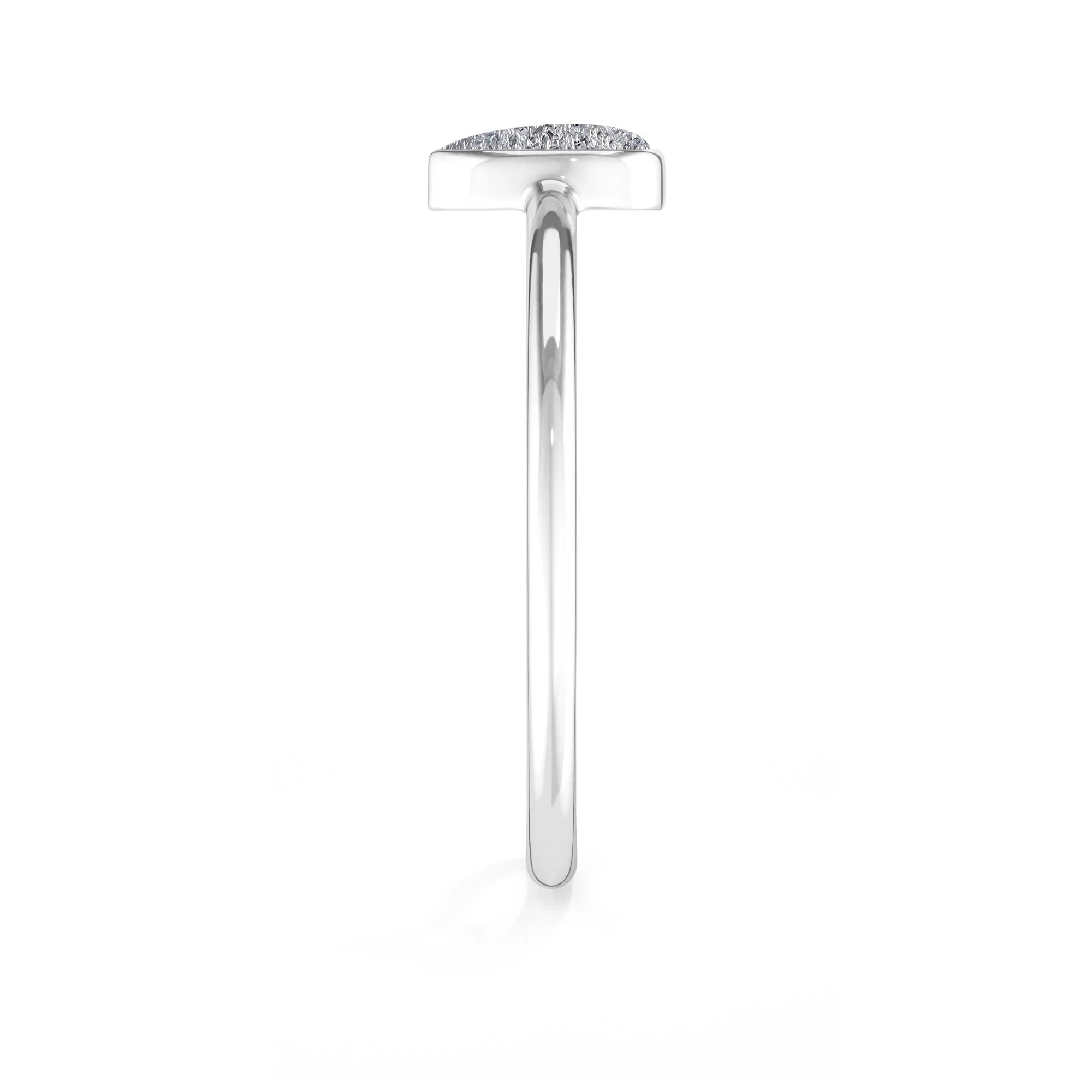 titanium druzy silver bezel-set ring