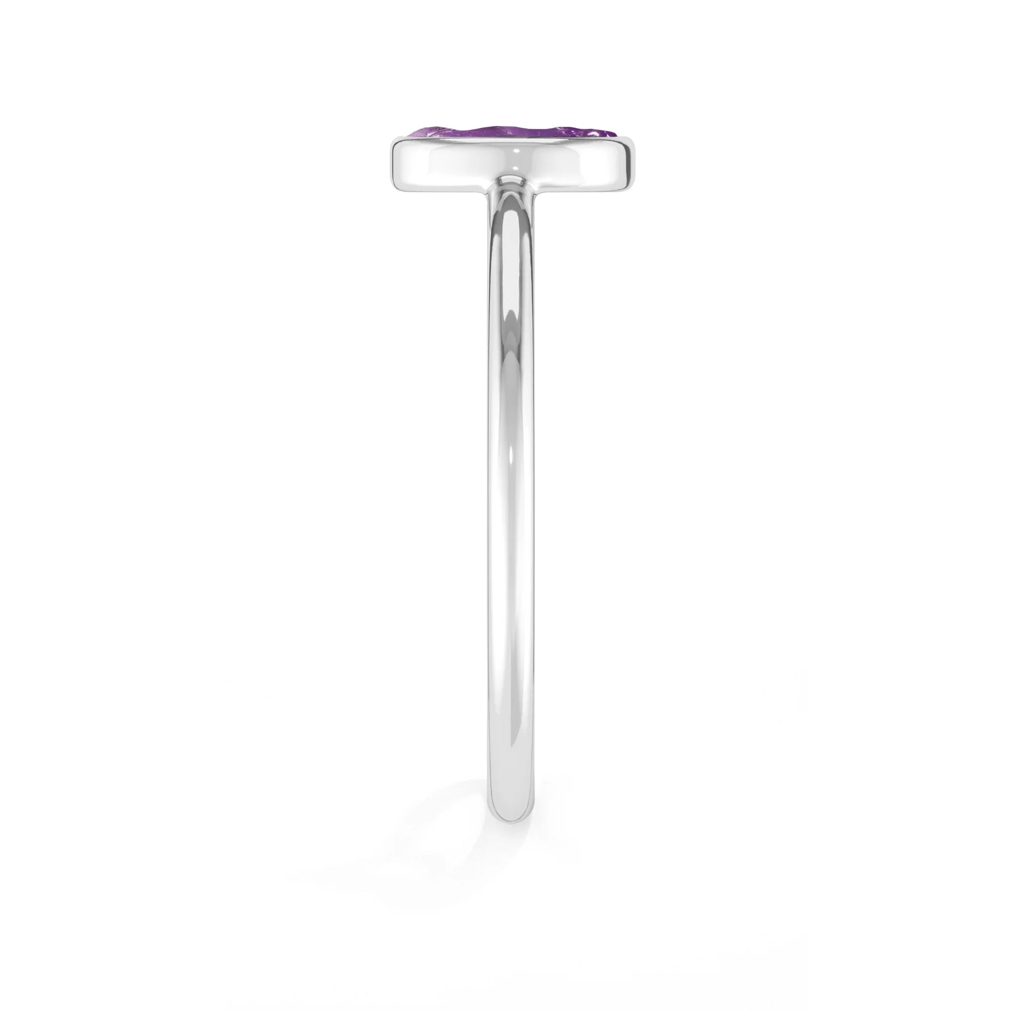 amethyst stackable bezel-set ring
