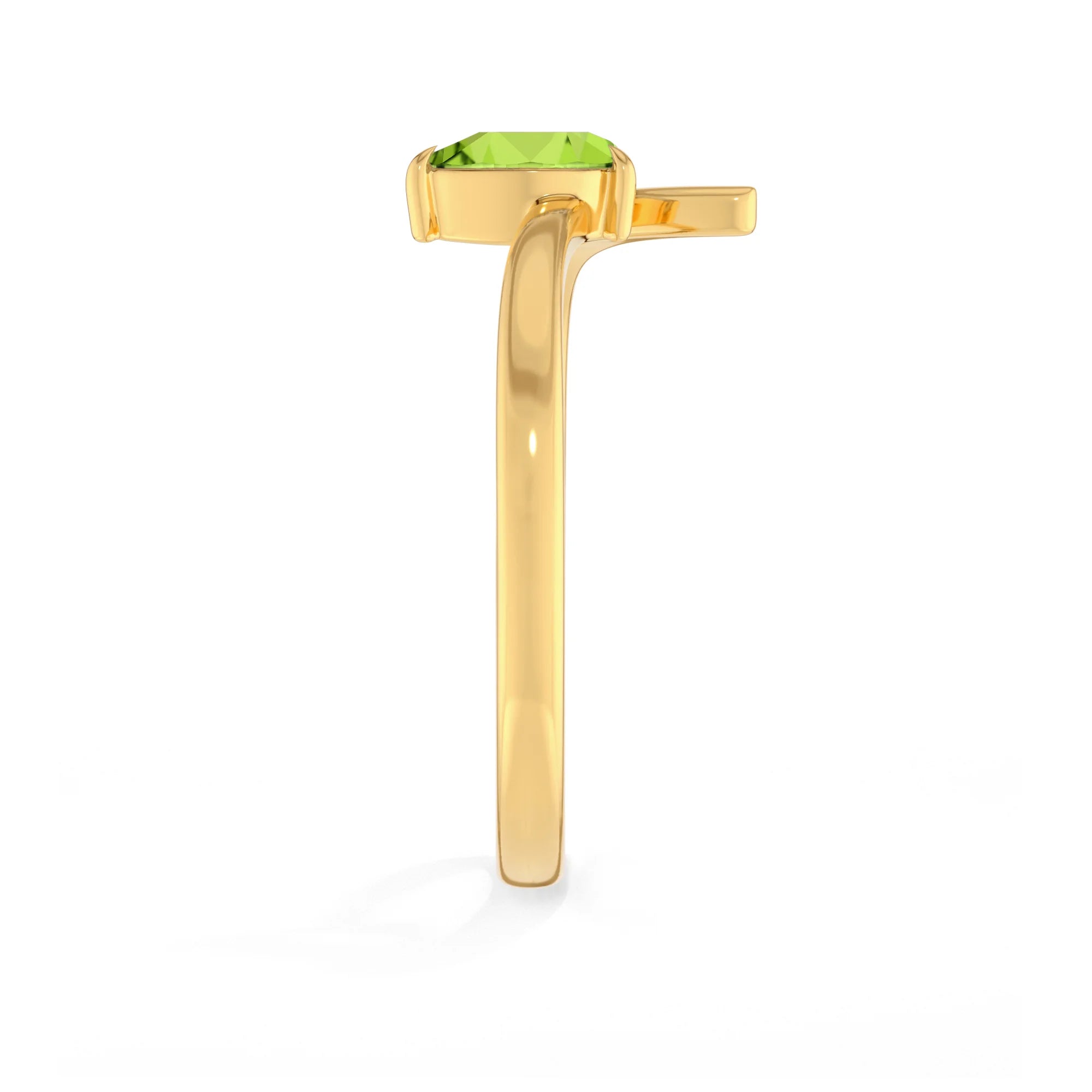 natural peridot ring for women in 18k gold vermeil