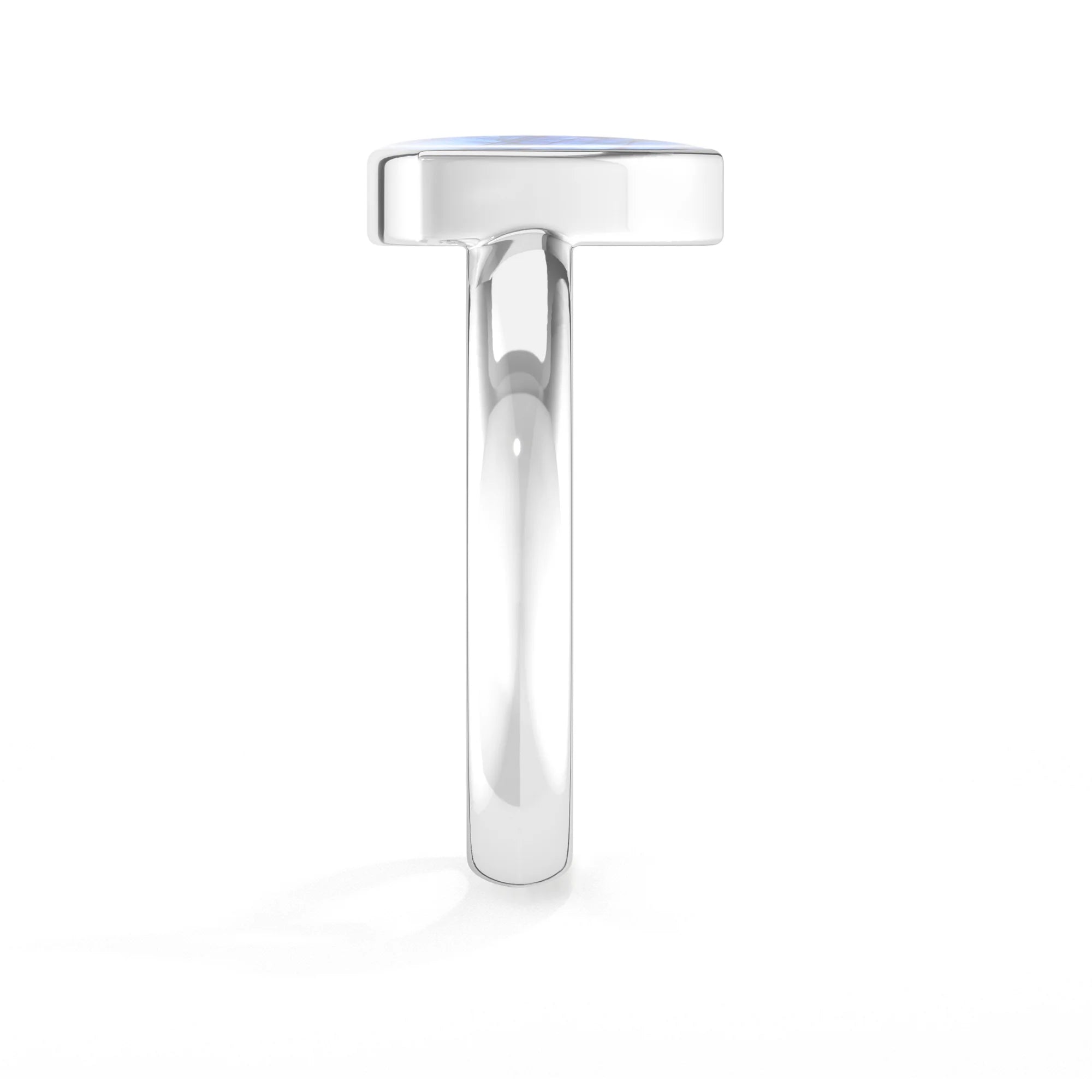 rainbow-moonstone bezel-set ring