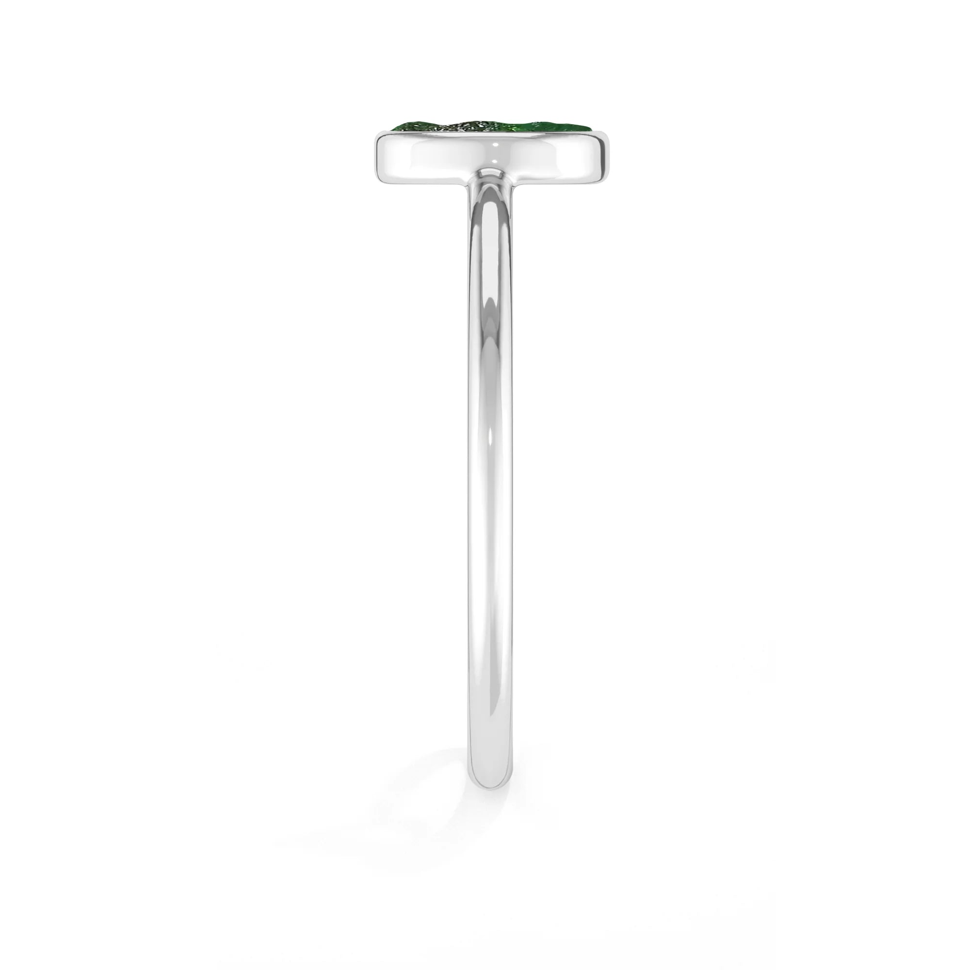 emerald stackable bezel-set ring