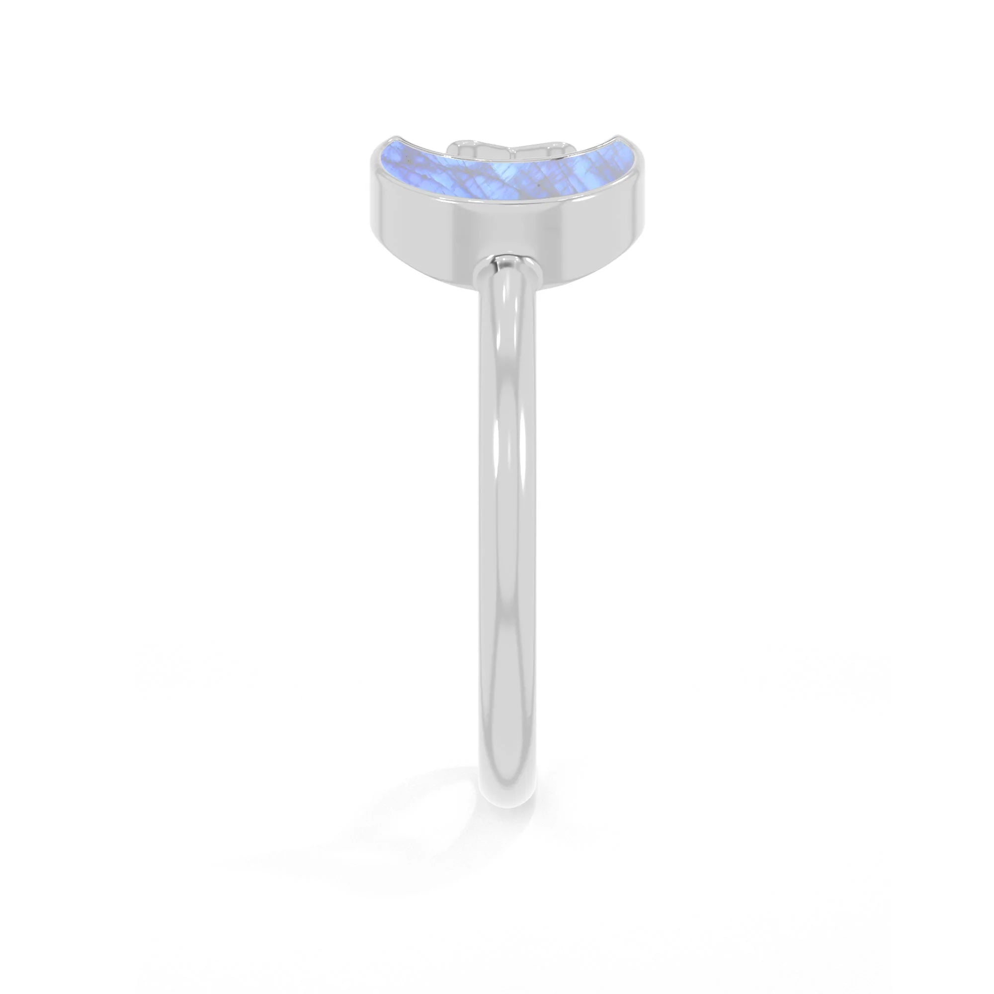 rainbow moonstone stackable bezel-set ring