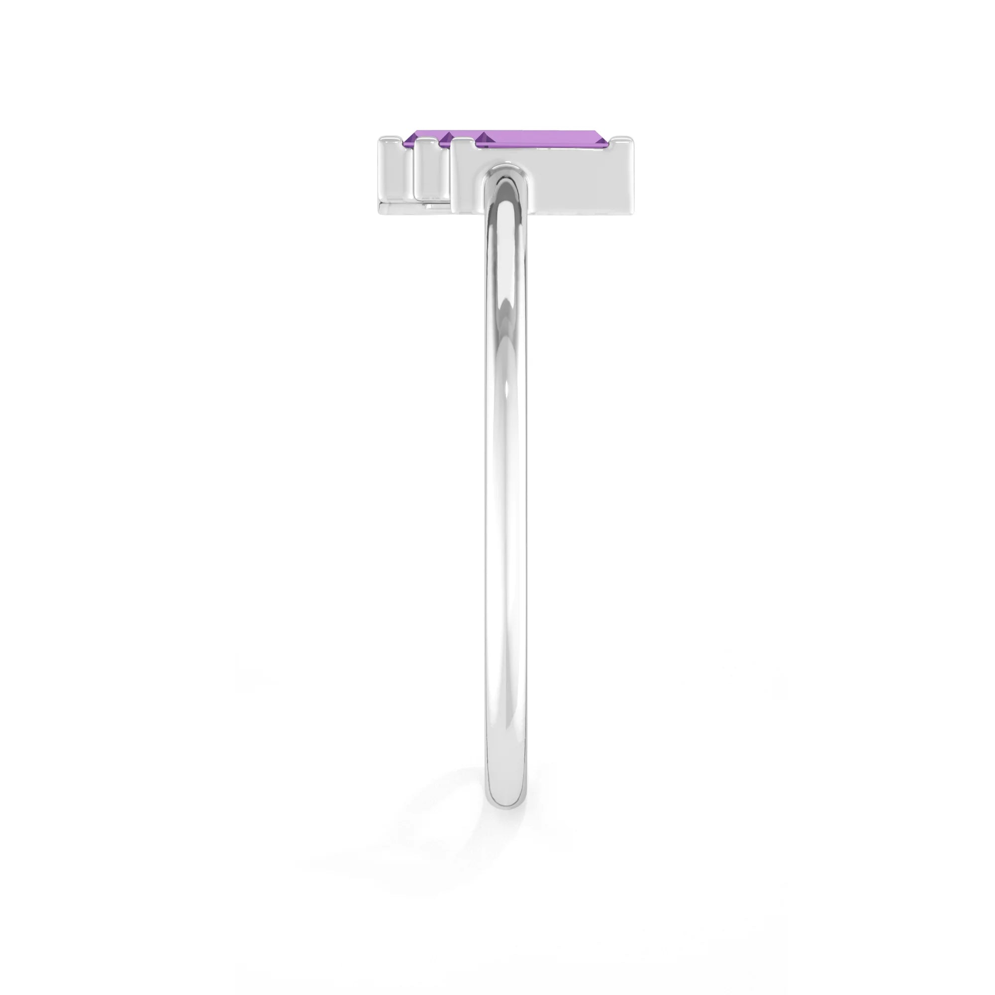 amethyst stackable prong-set ring