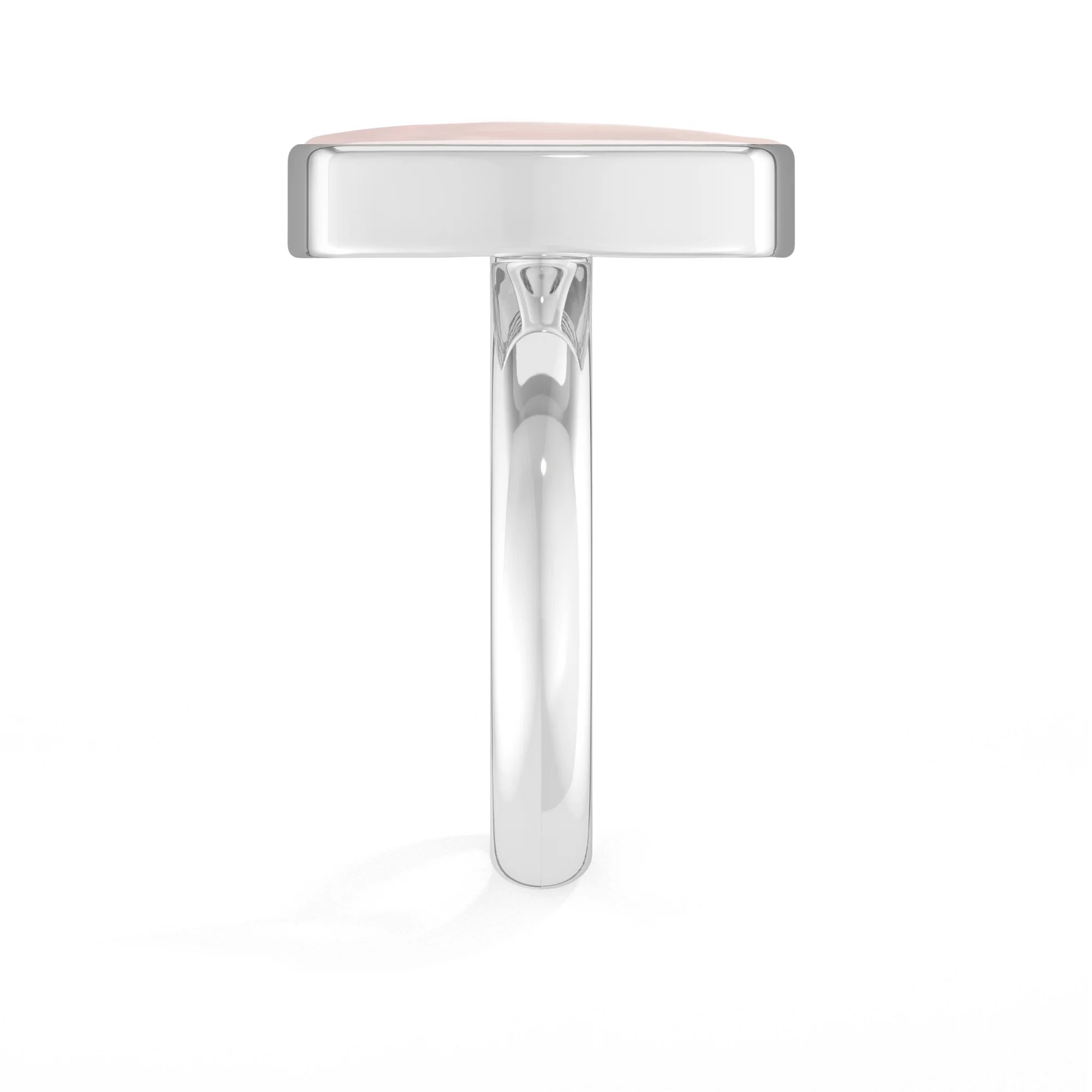 rose-quartz bezel-set ring