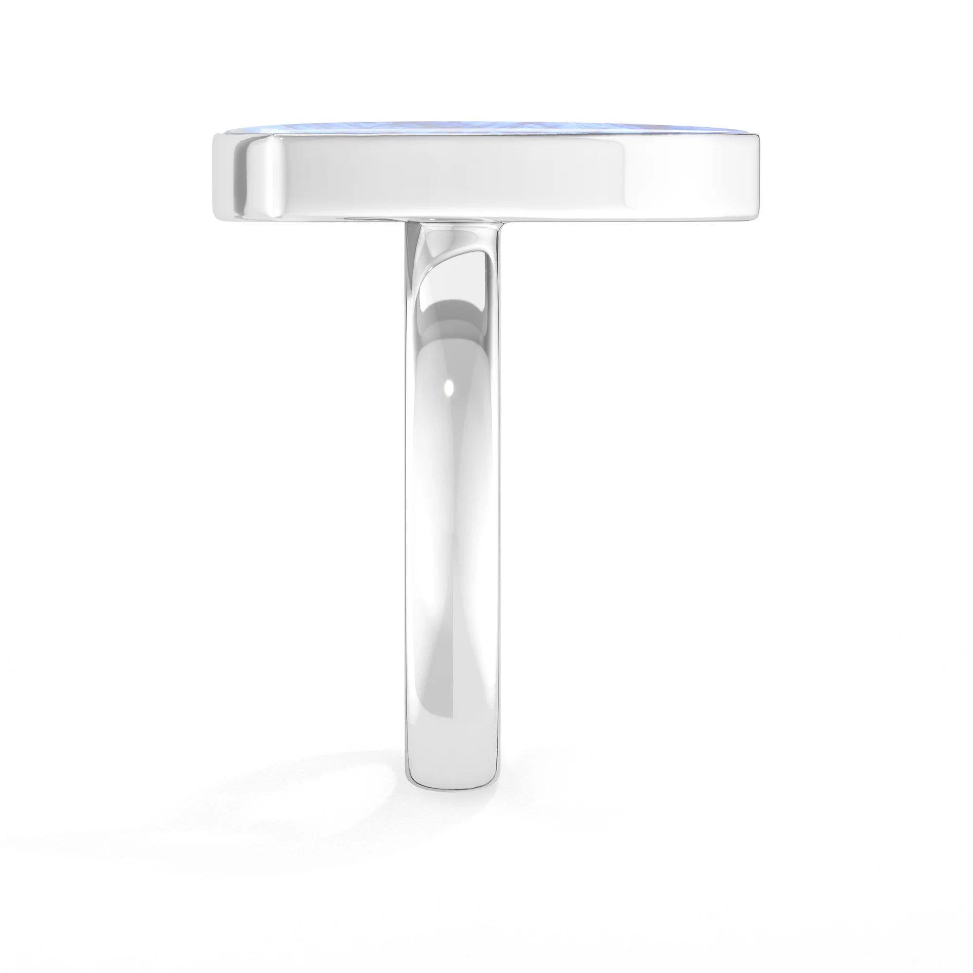 rainbow-moonstone bezel-set ring