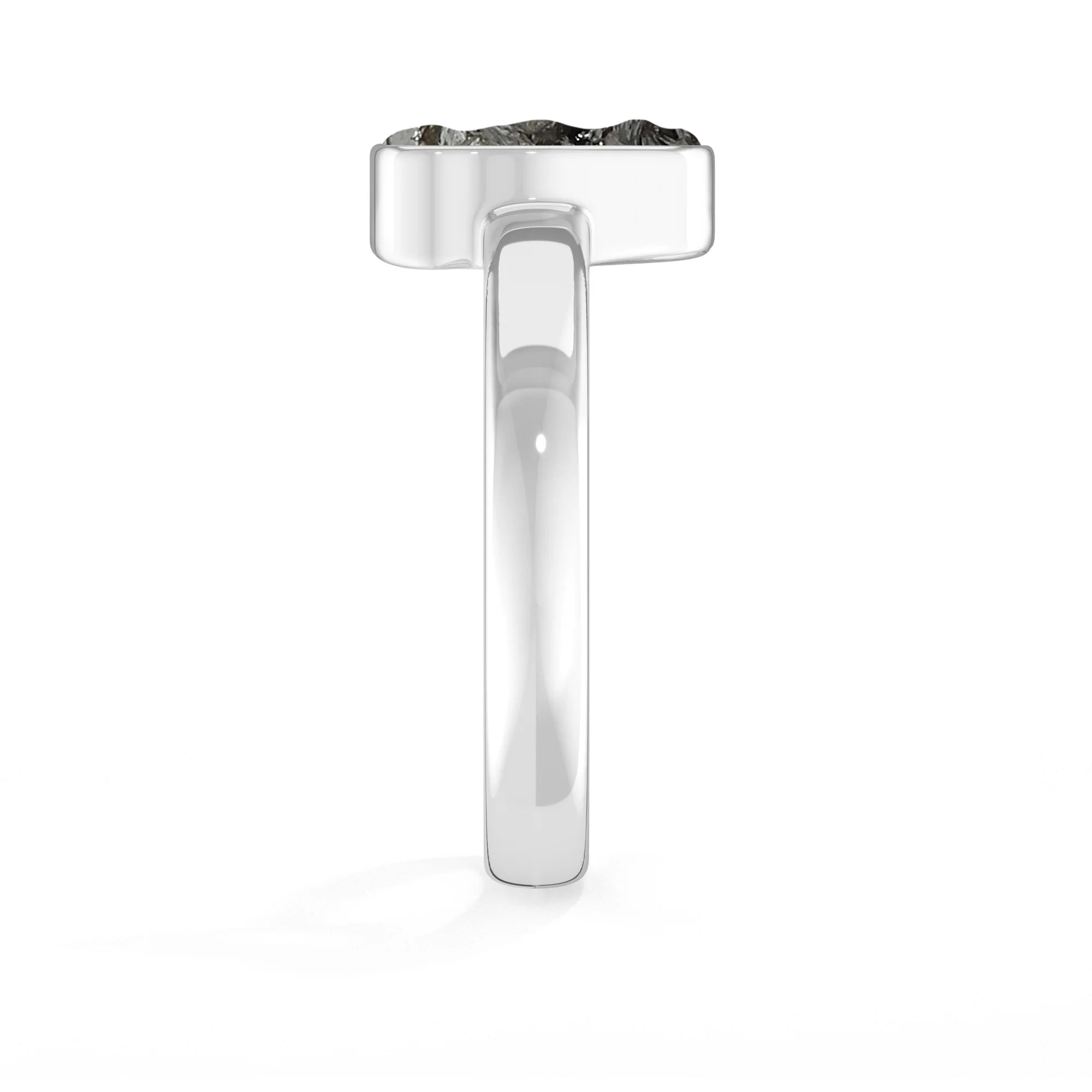 meteorite bezel-set ring