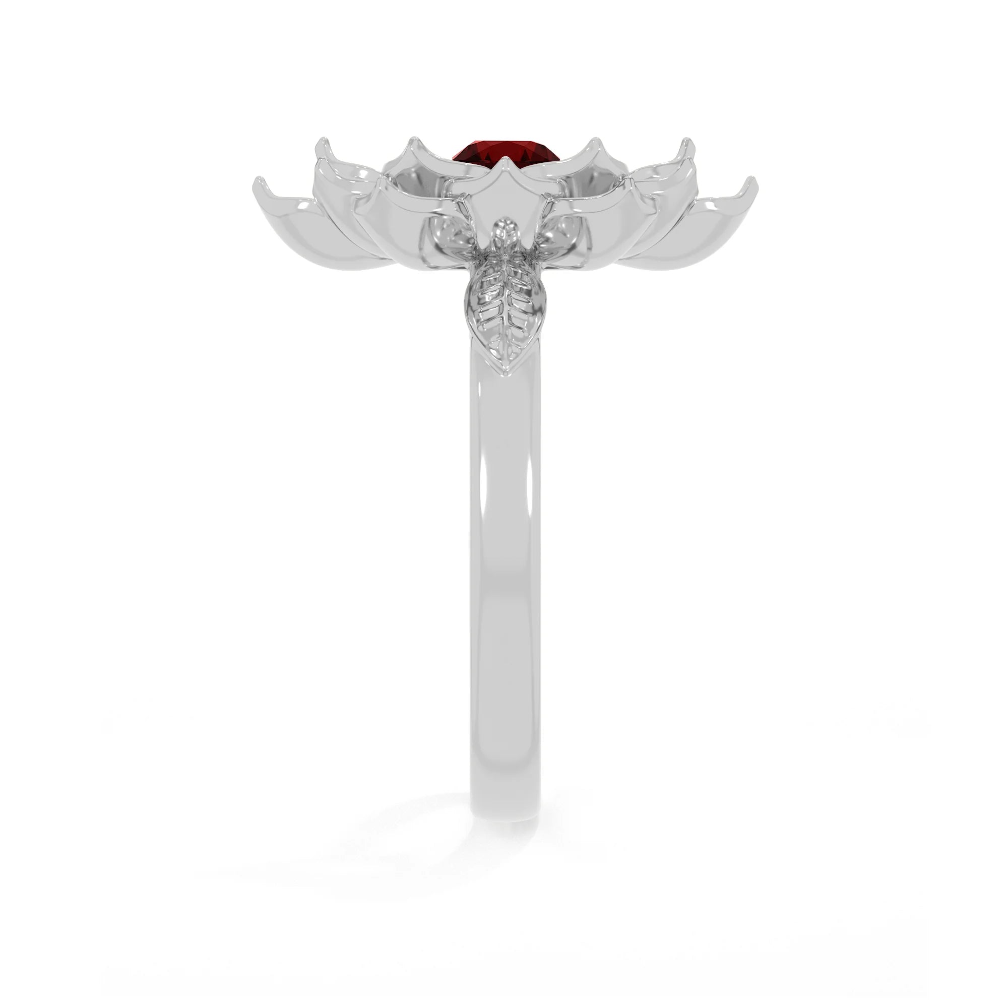 natural garnet ring for women in sterling silver