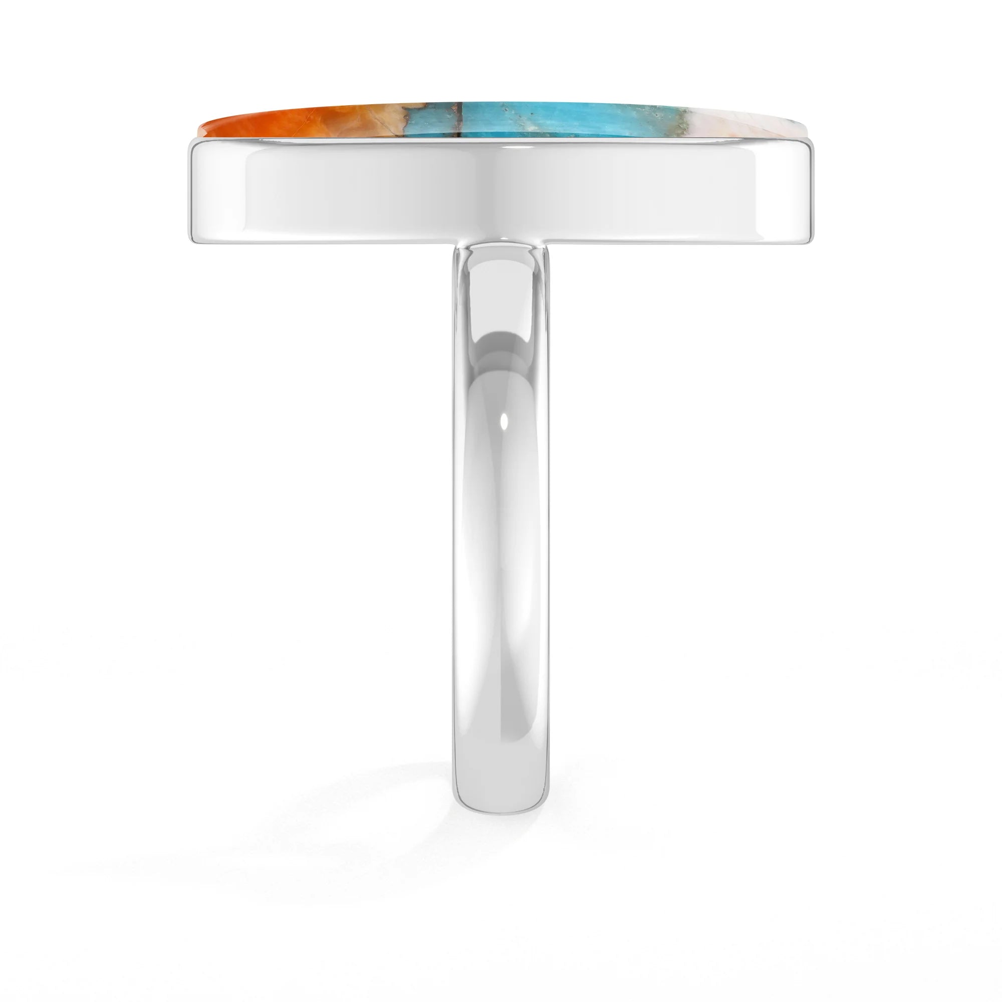 spiny-oyster-turquoise bezel-set ring
