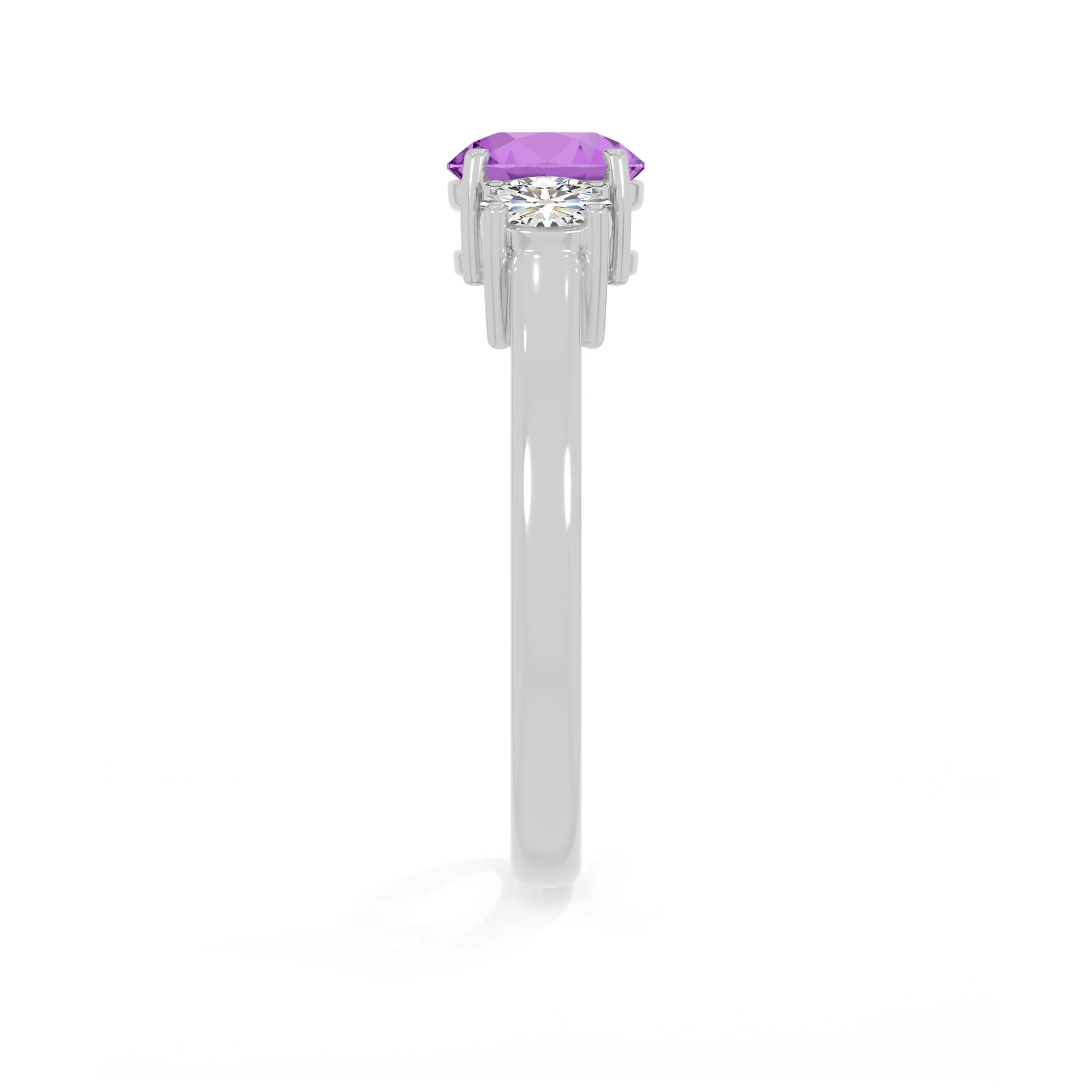 natural amethyst ring for women in sterling silver